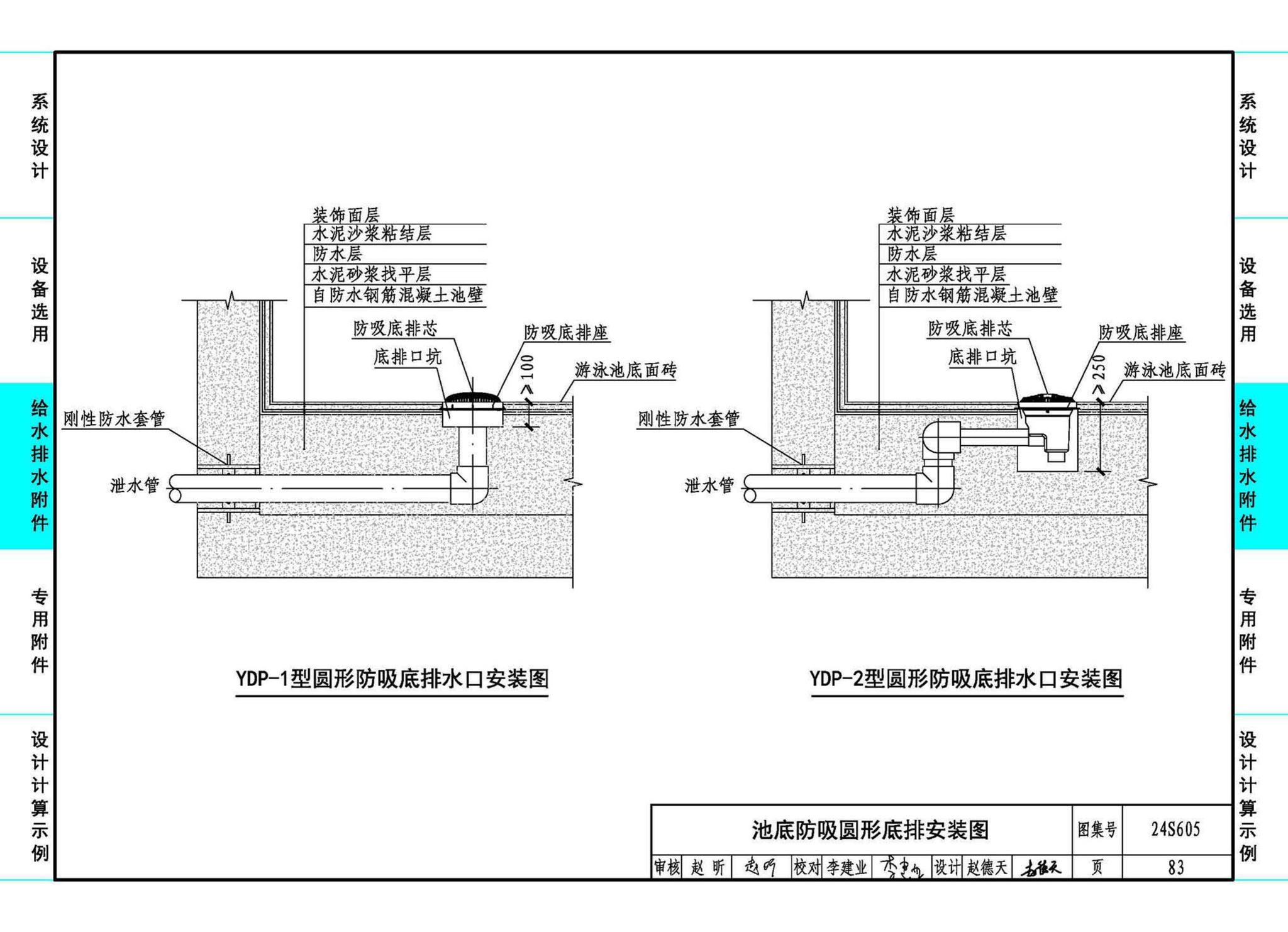 24S605--游泳池给水排水设计及附件安装