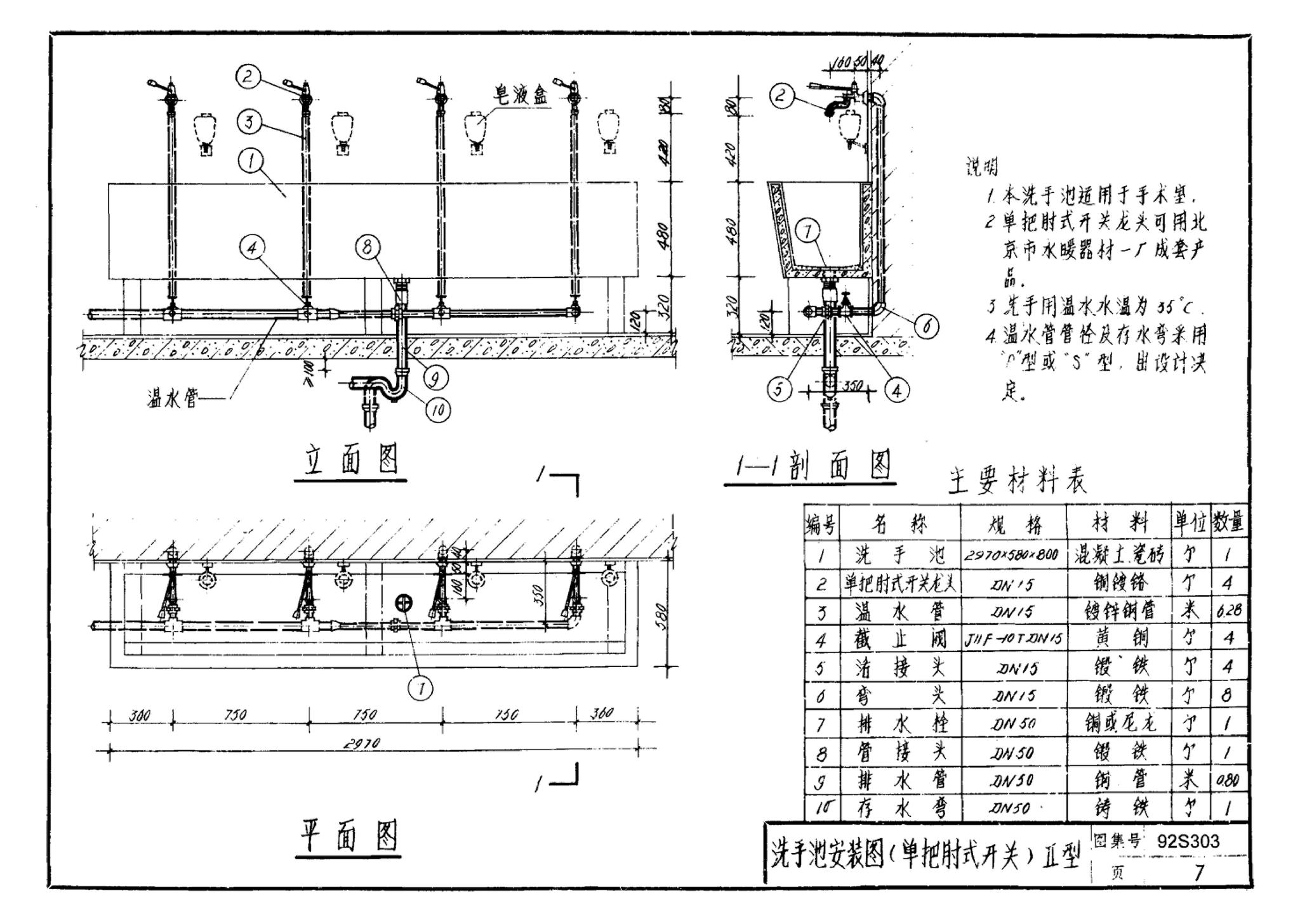 92S303--医院卫生设备安装