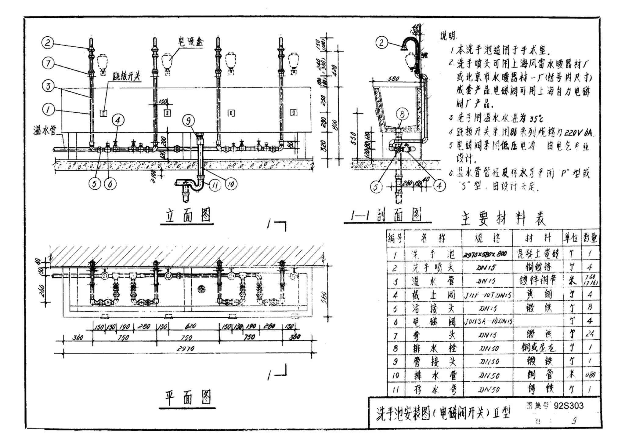 92S303--医院卫生设备安装