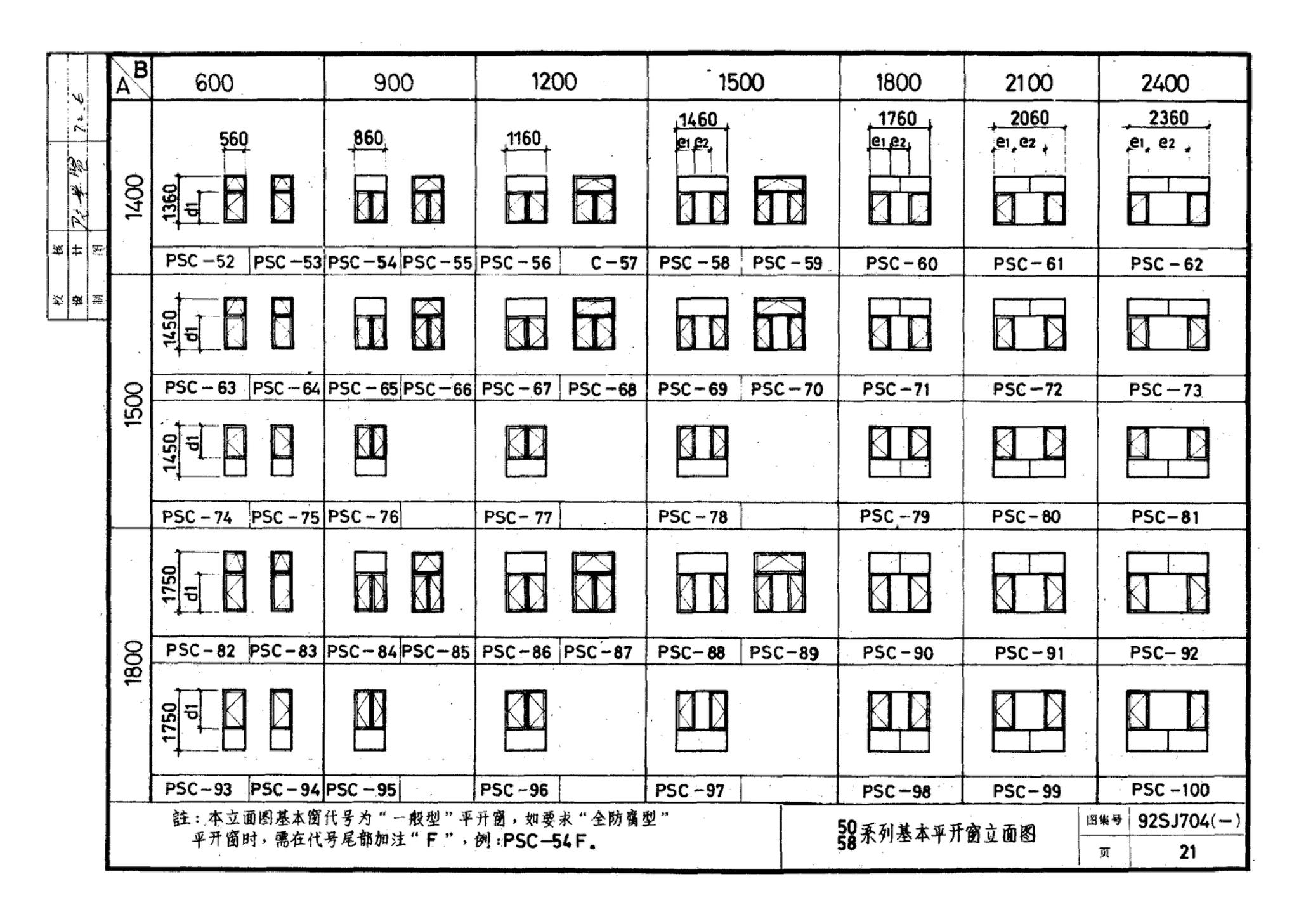 92SJ704(一)--硬聚氯乙烯塑钢门窗