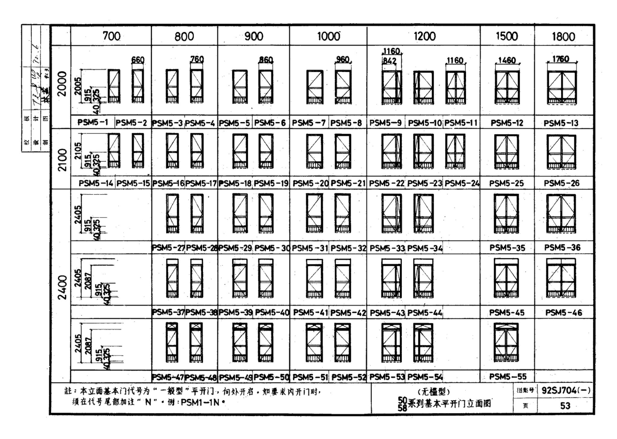 92SJ704(一)--硬聚氯乙烯塑钢门窗