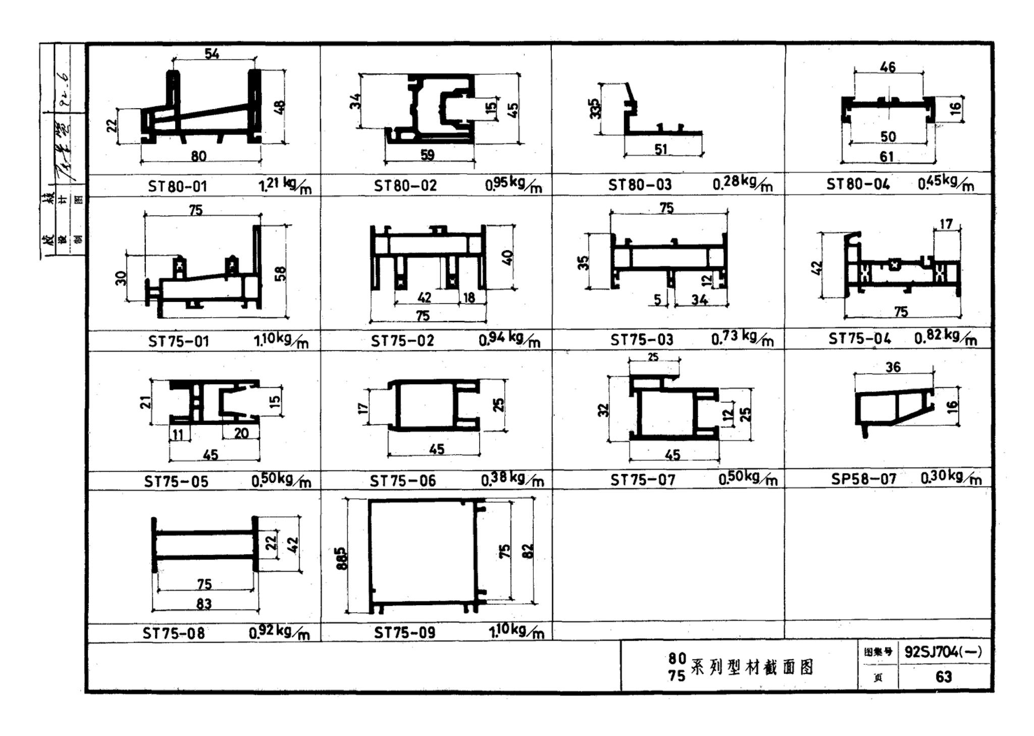 92SJ704(一)--硬聚氯乙烯塑钢门窗