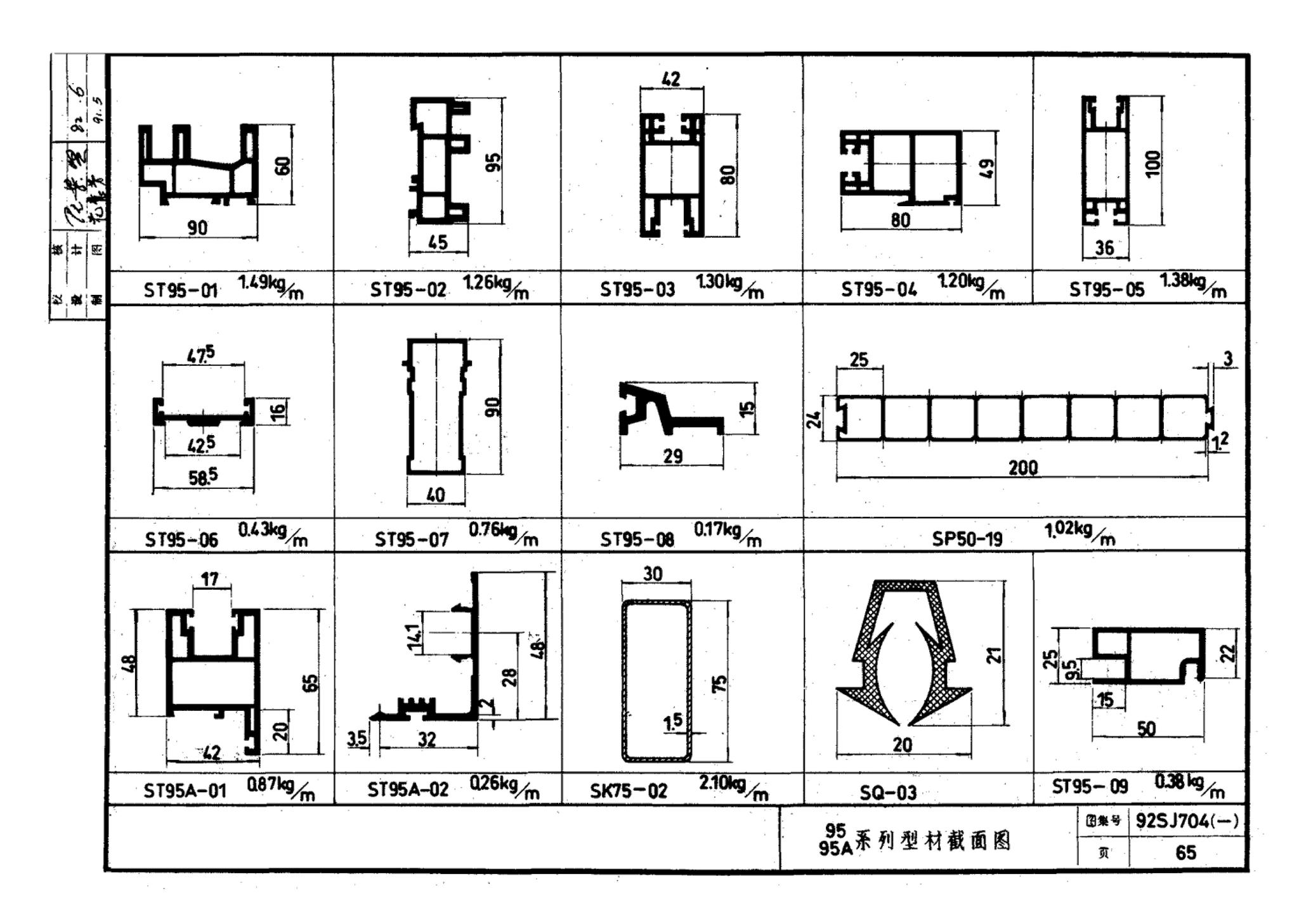 92SJ704(一)--硬聚氯乙烯塑钢门窗