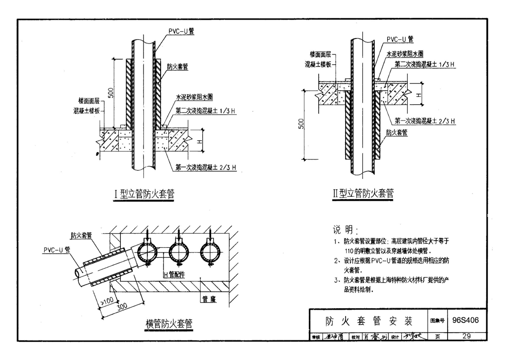 96S406--建筑排水用硬聚氯乙烯（PVC－U）管道安装