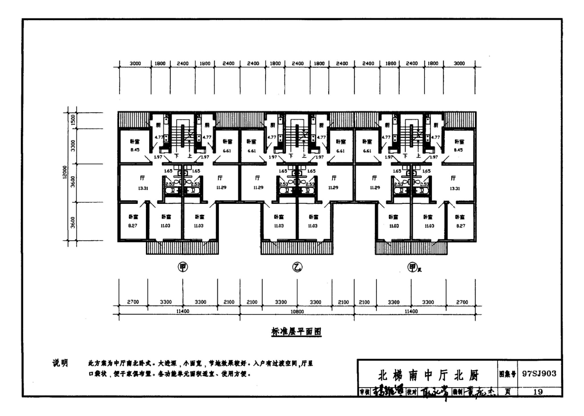 97SJ903--多层住宅建筑优选设计方案