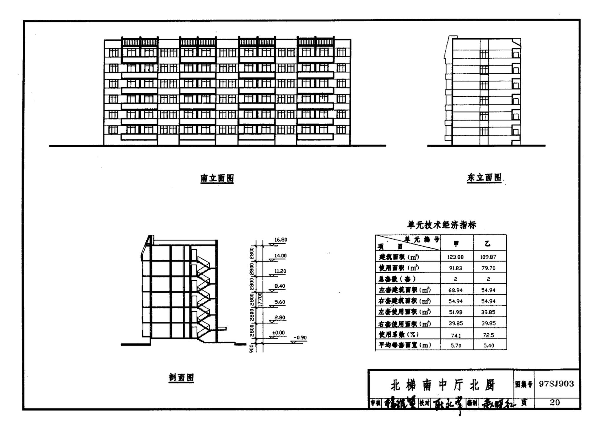 97SJ903--多层住宅建筑优选设计方案