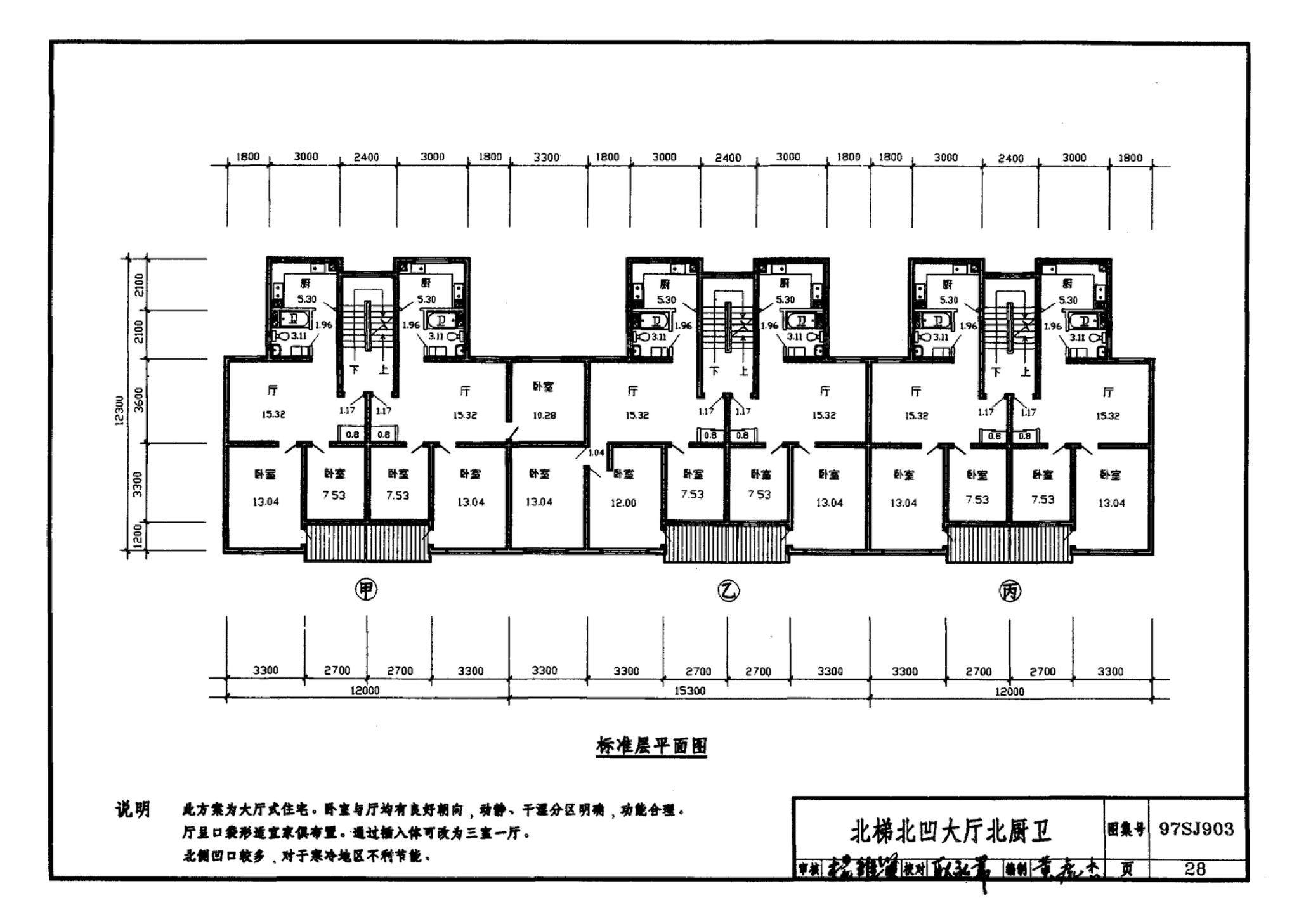 97SJ903--多层住宅建筑优选设计方案