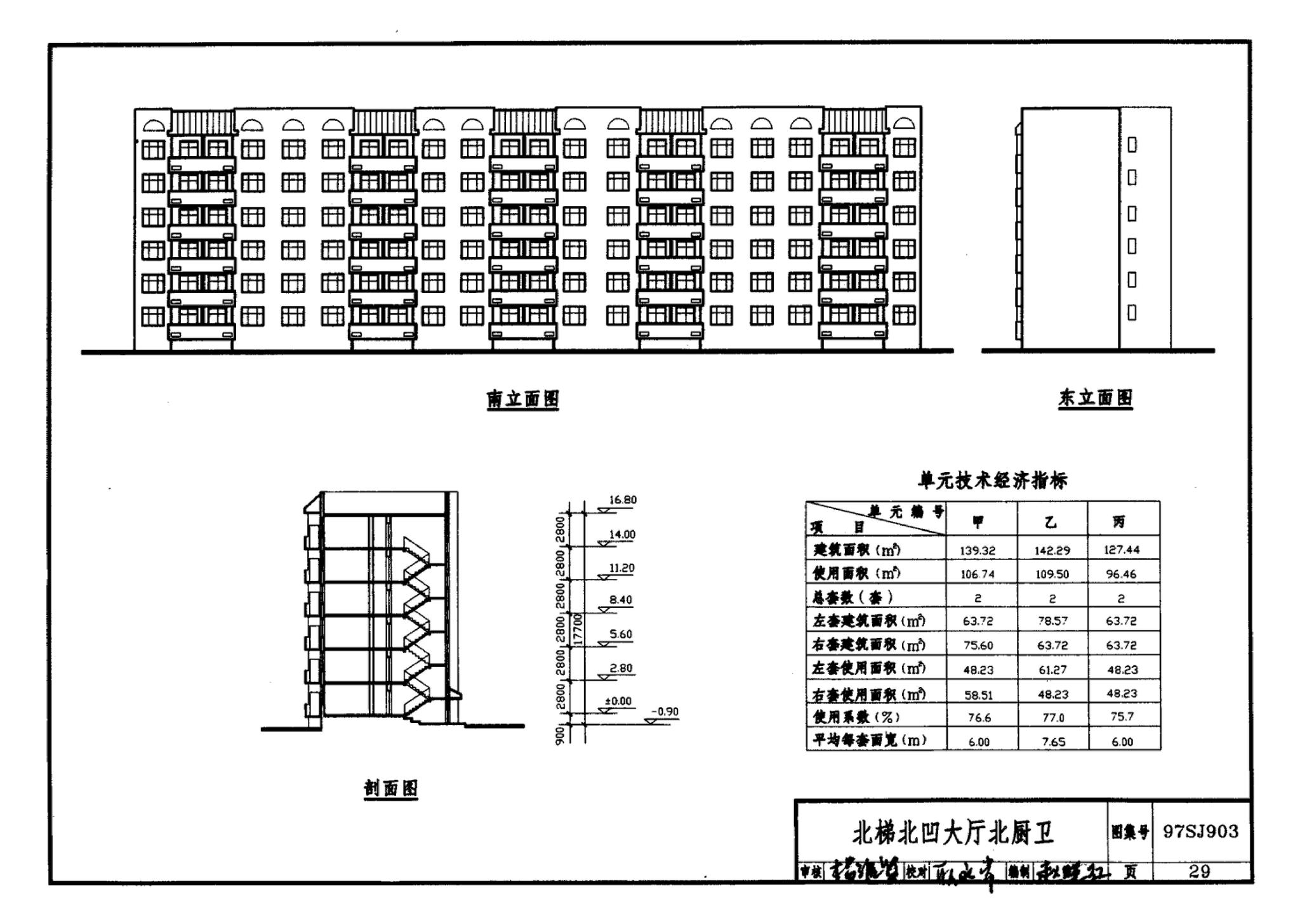 97SJ903--多层住宅建筑优选设计方案