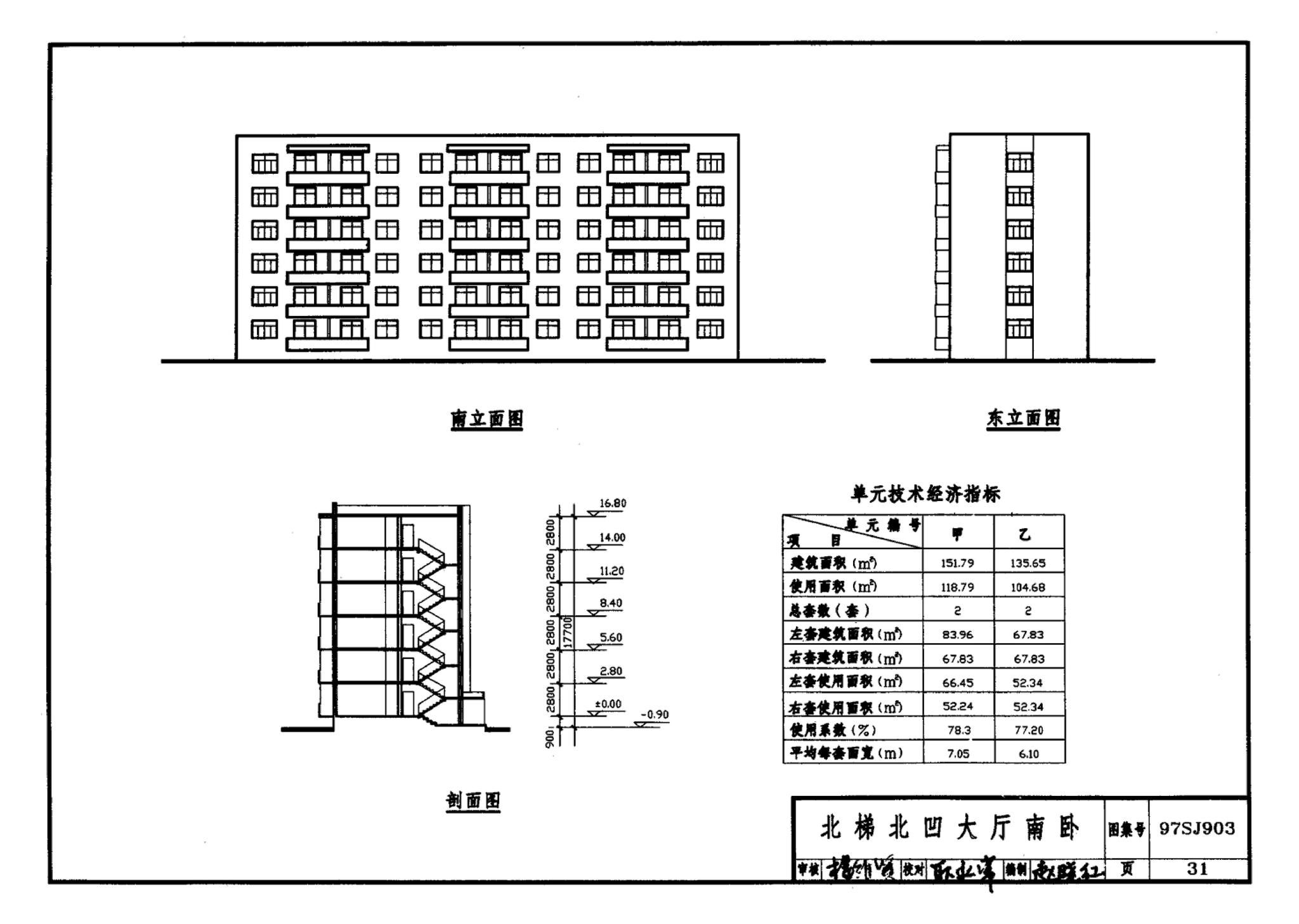 97SJ903--多层住宅建筑优选设计方案