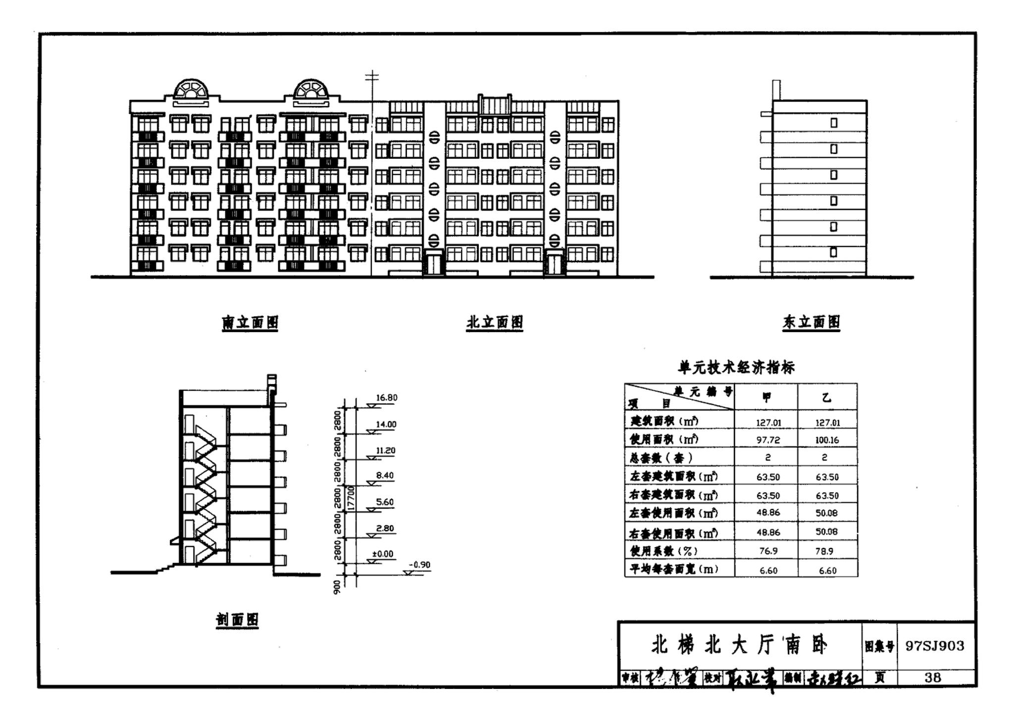 97SJ903--多层住宅建筑优选设计方案