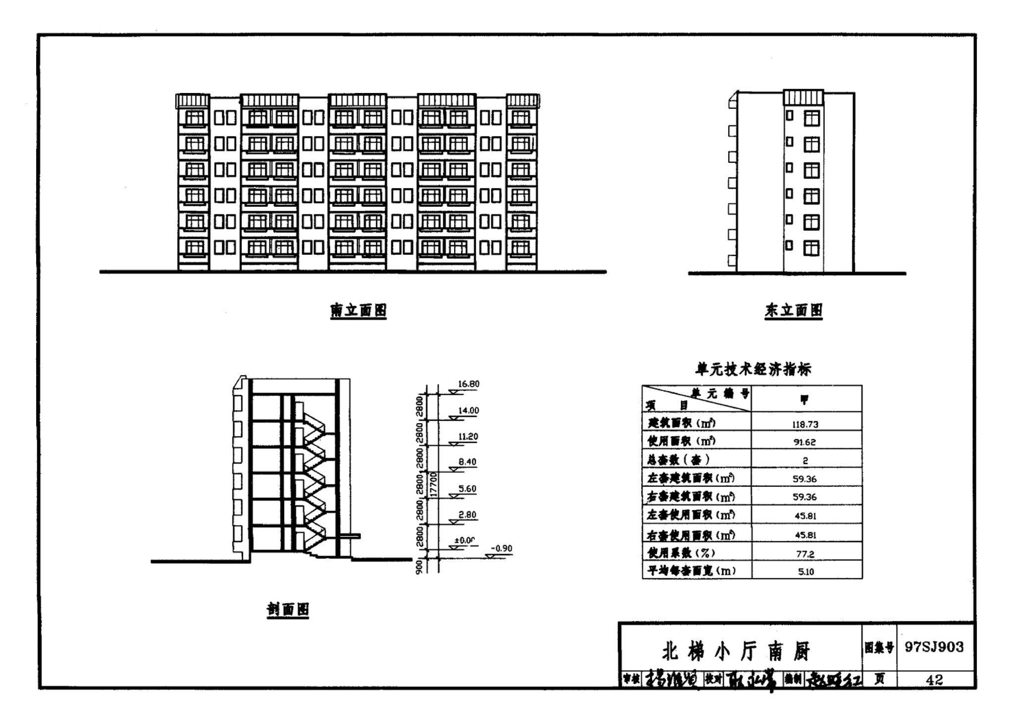 97SJ903--多层住宅建筑优选设计方案