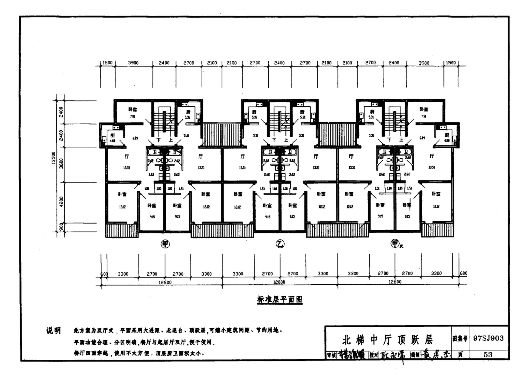 97SJ903--多层住宅建筑优选设计方案