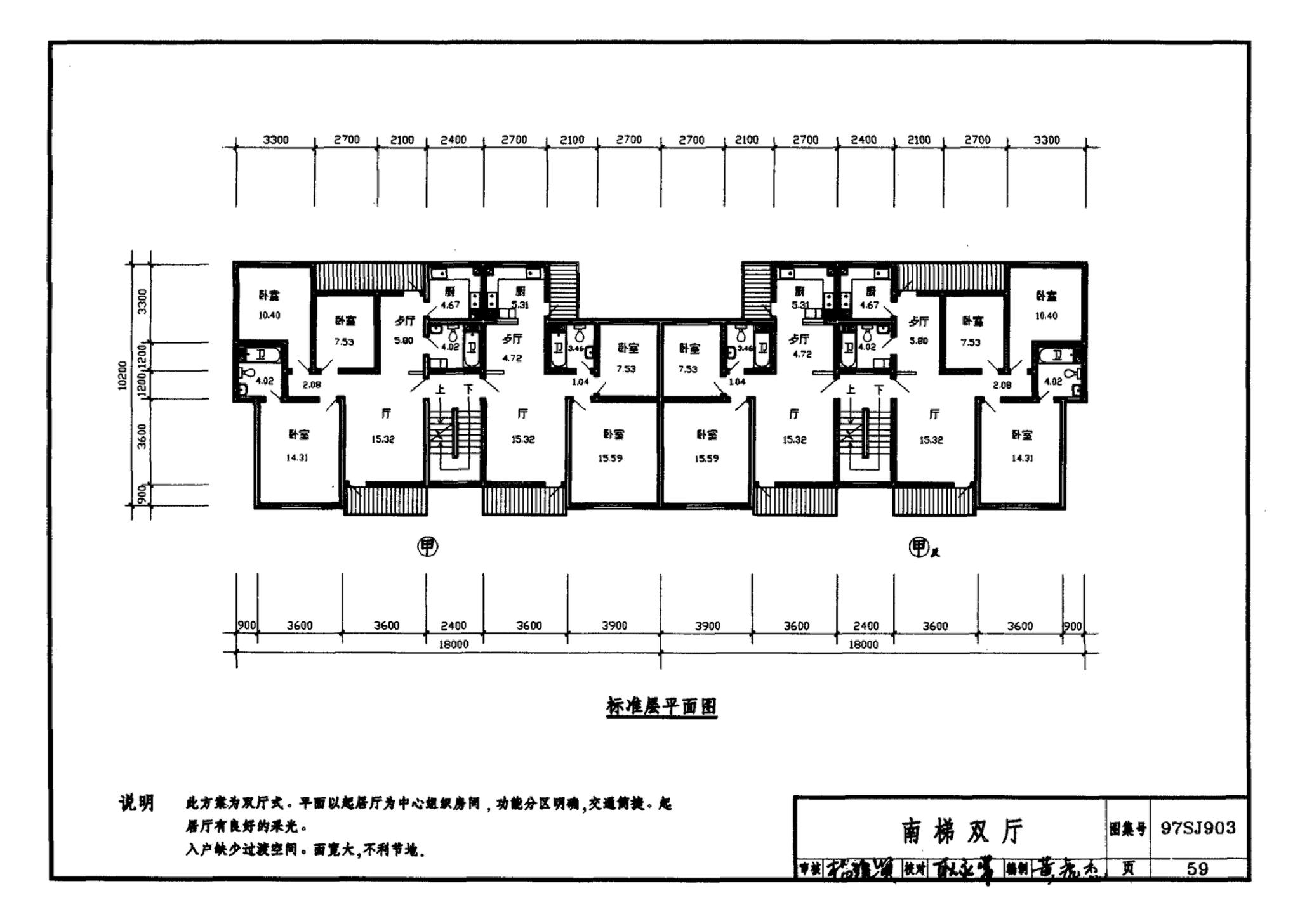 97SJ903--多层住宅建筑优选设计方案