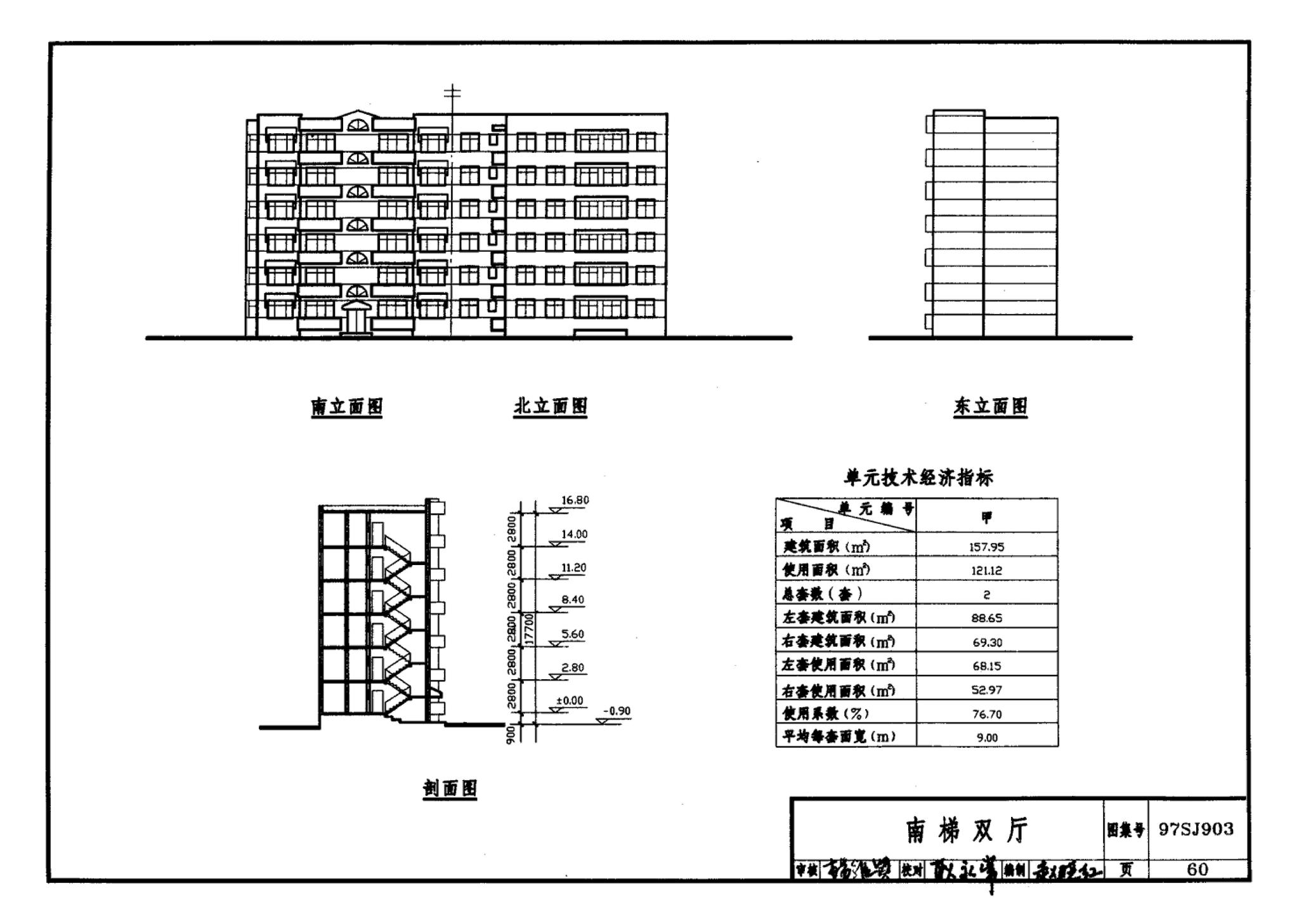 97SJ903--多层住宅建筑优选设计方案