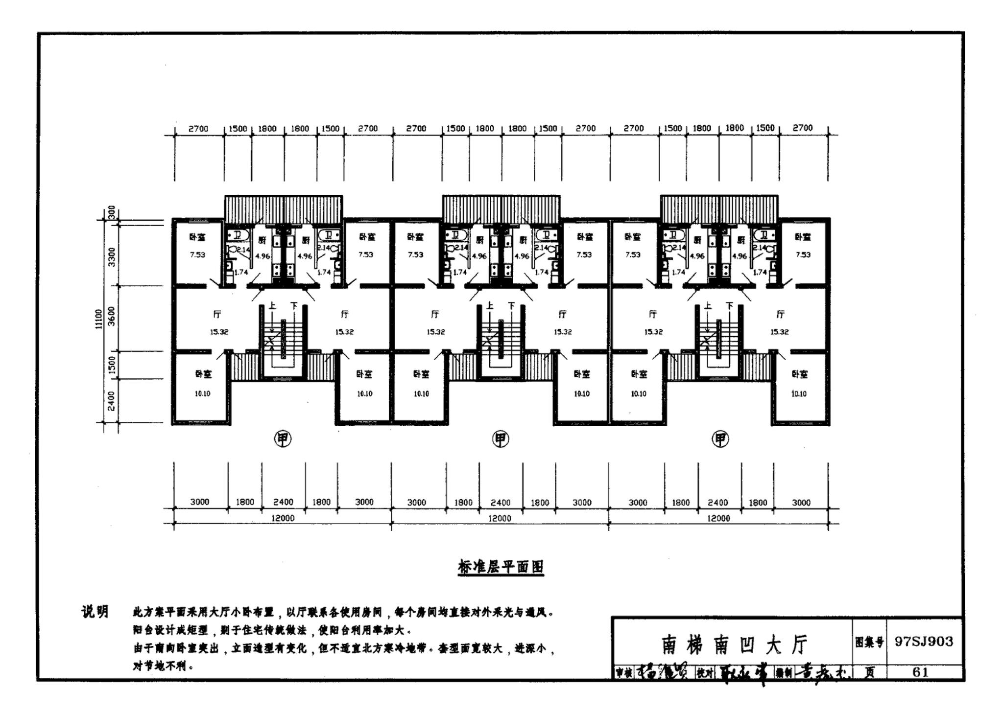 97SJ903--多层住宅建筑优选设计方案