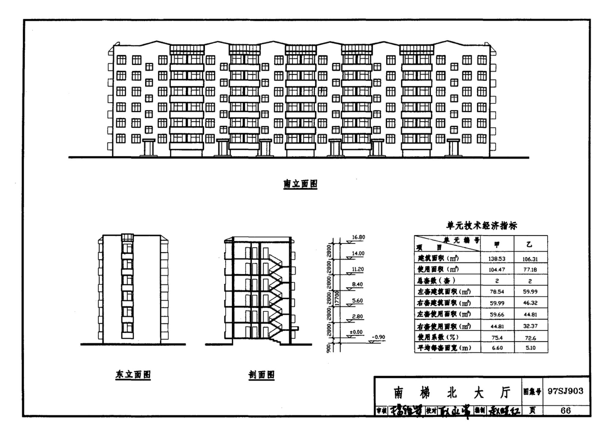 97SJ903--多层住宅建筑优选设计方案