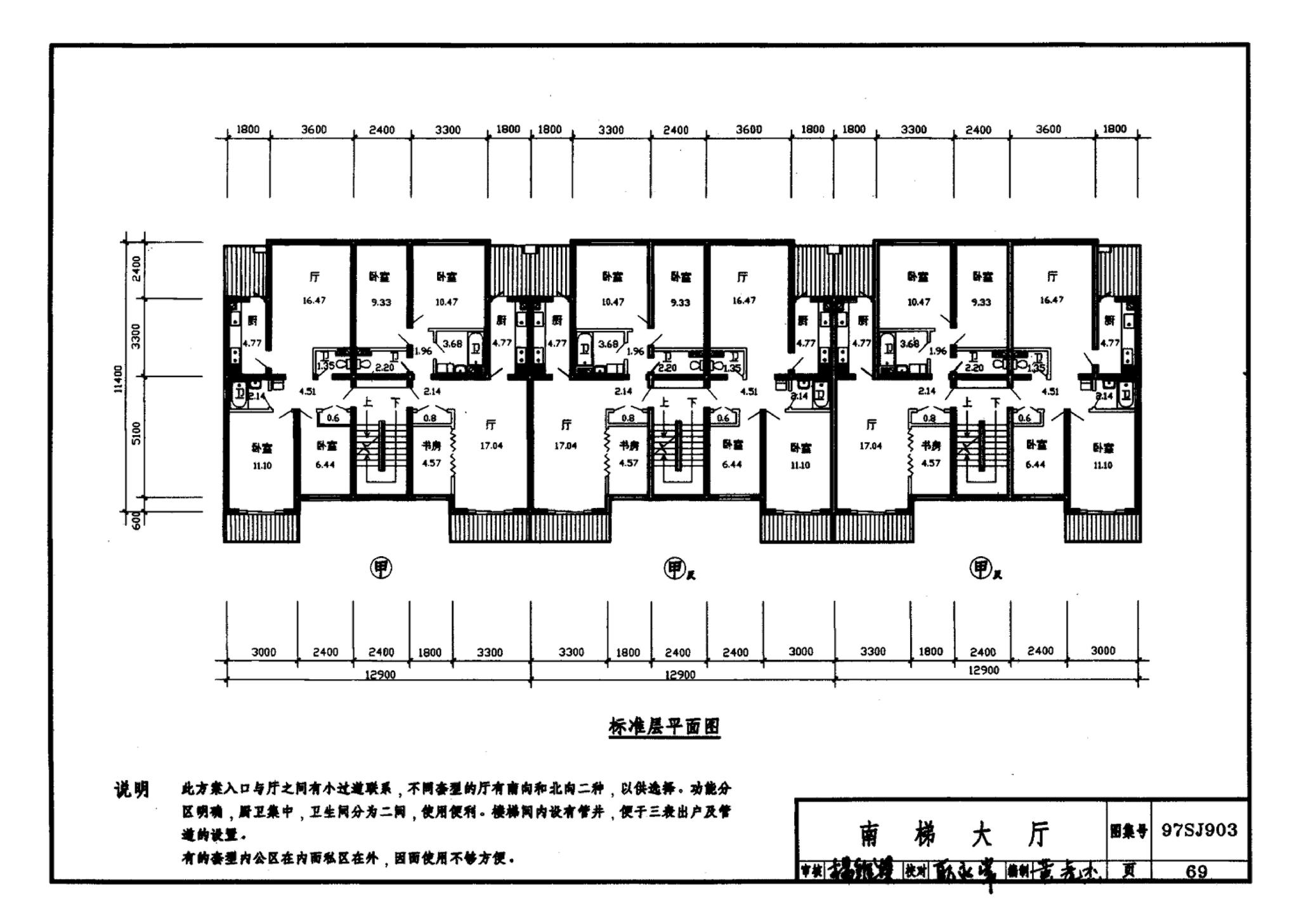 97SJ903--多层住宅建筑优选设计方案