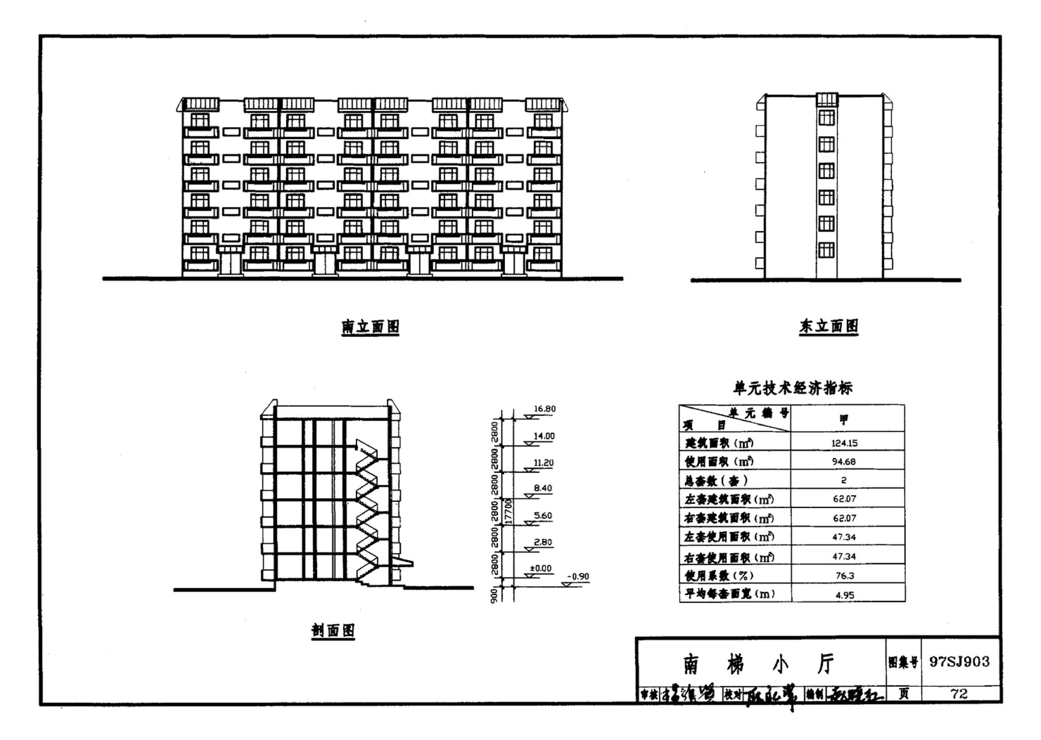 97SJ903--多层住宅建筑优选设计方案