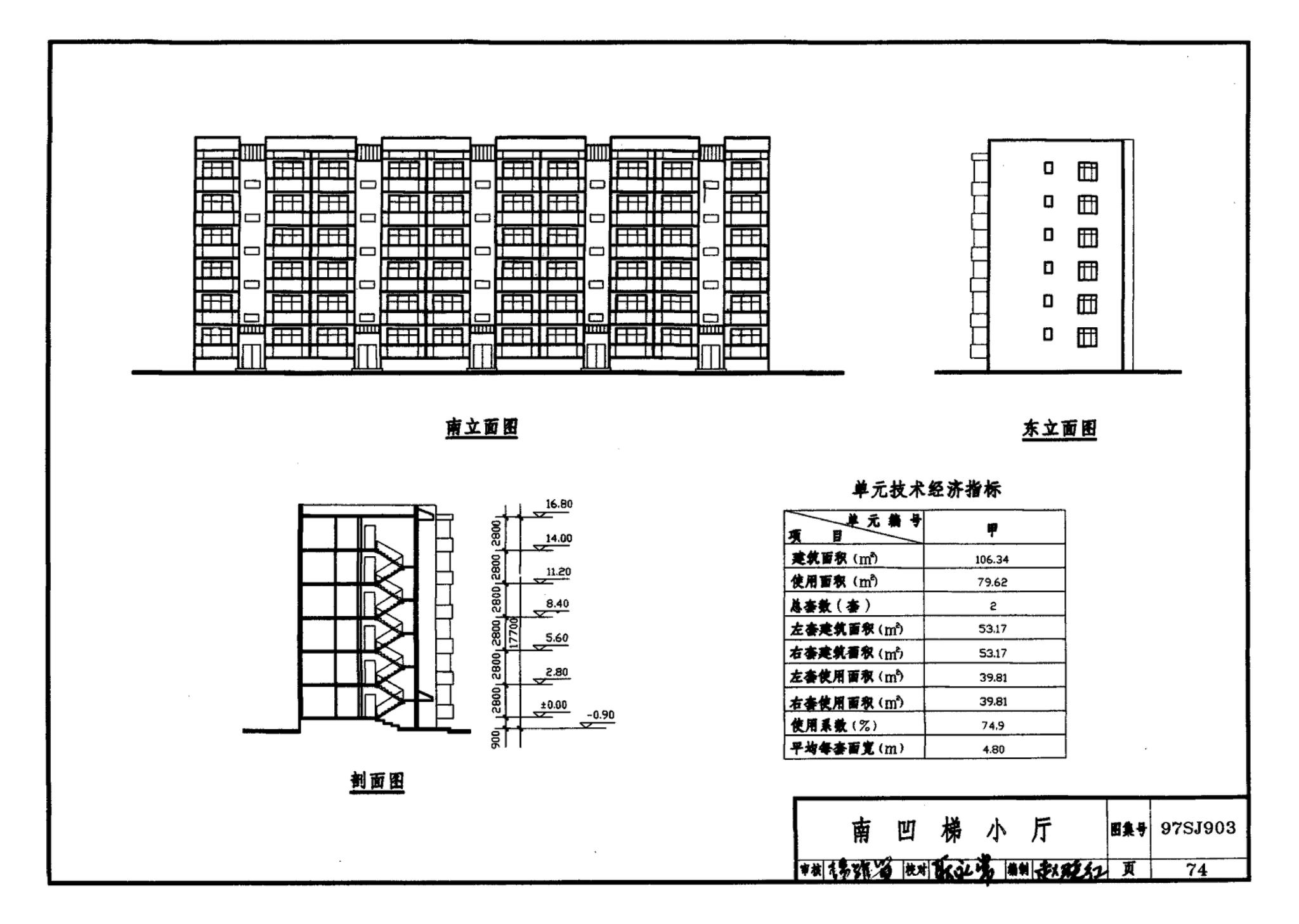 97SJ903--多层住宅建筑优选设计方案