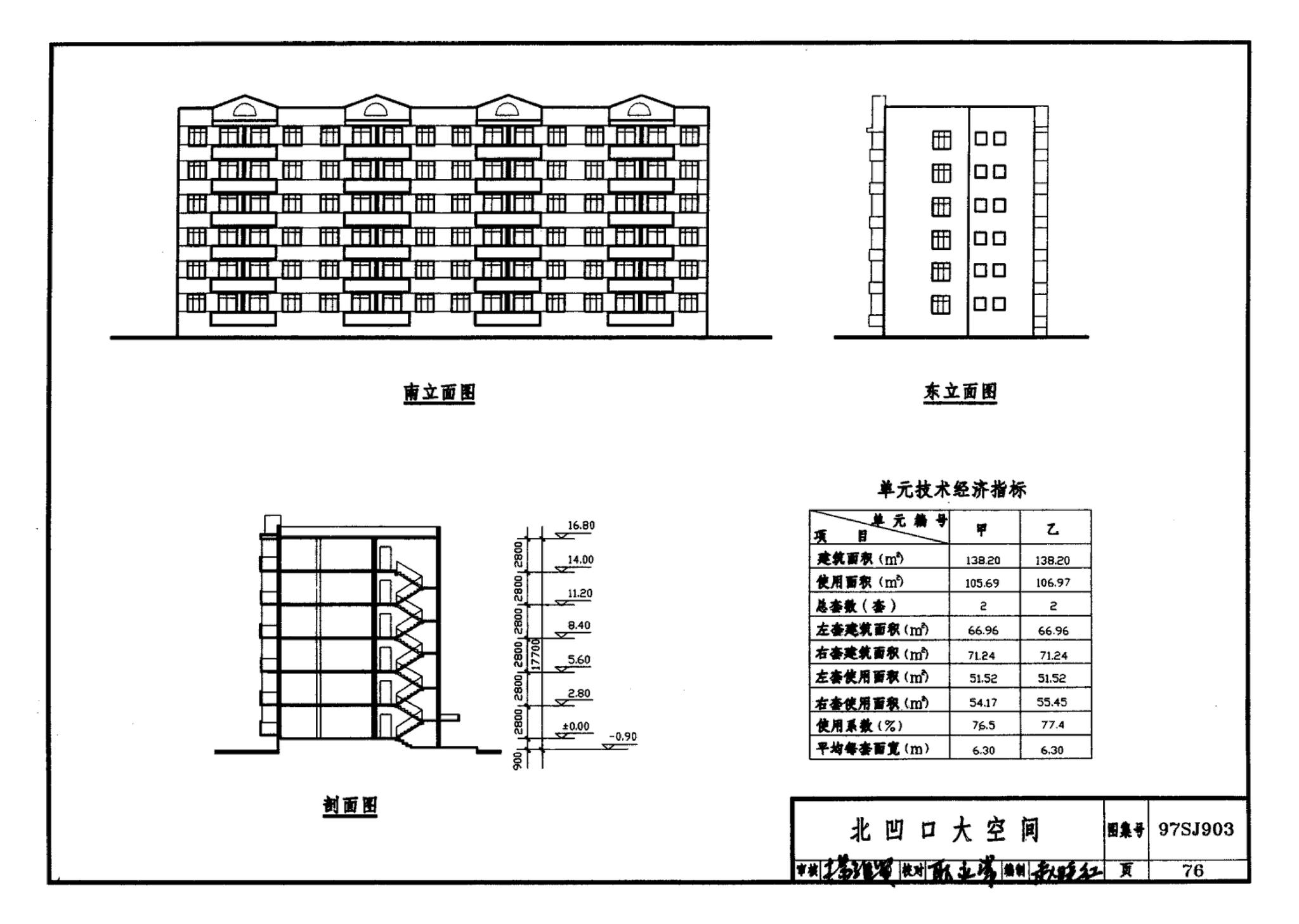 97SJ903--多层住宅建筑优选设计方案