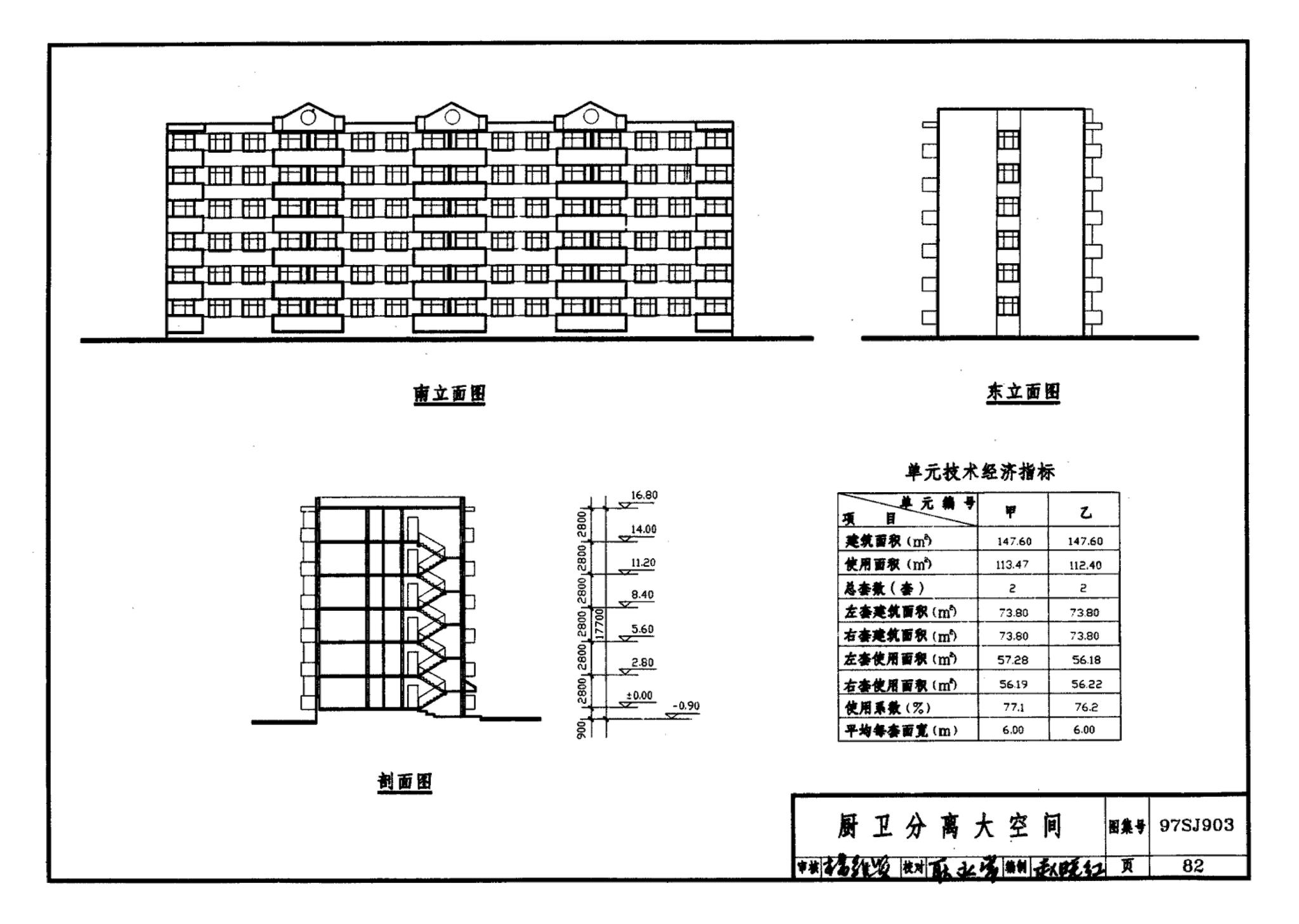 97SJ903--多层住宅建筑优选设计方案