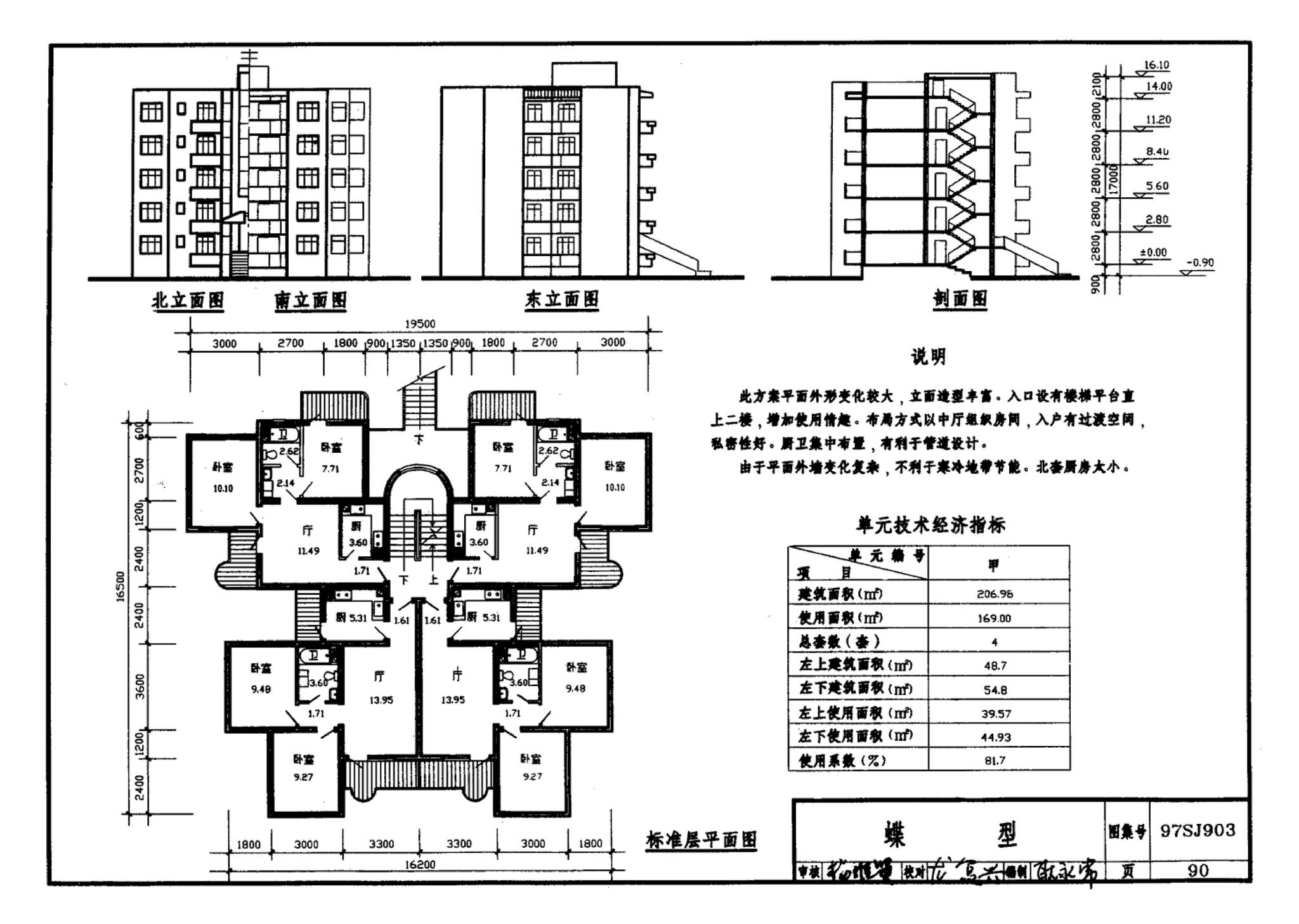 97SJ903--多层住宅建筑优选设计方案