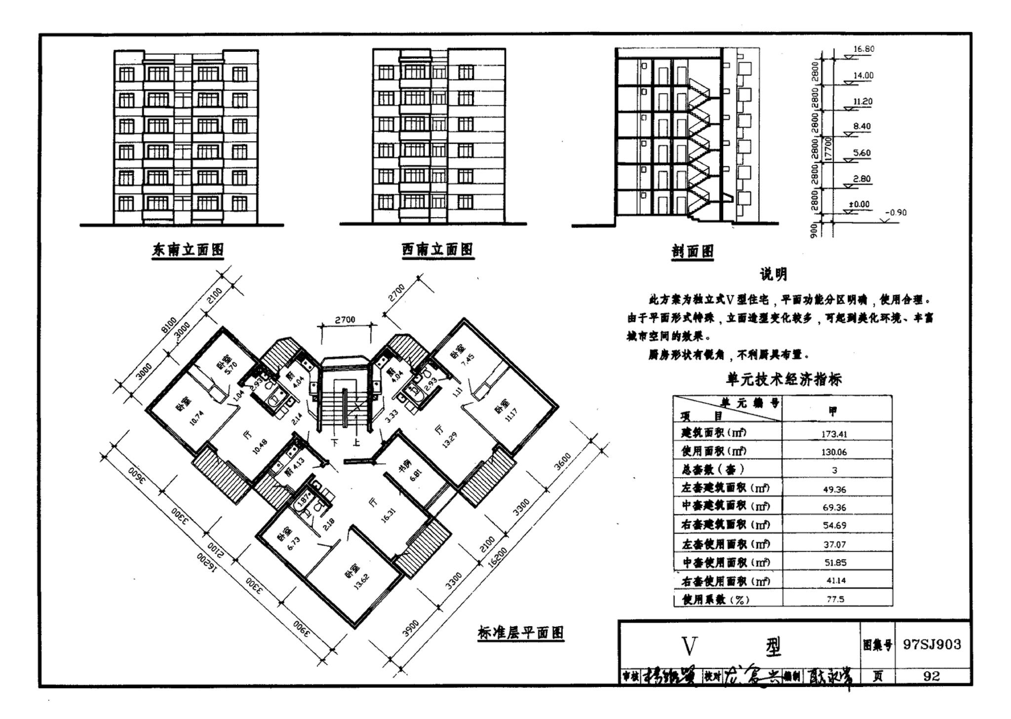 97SJ903--多层住宅建筑优选设计方案