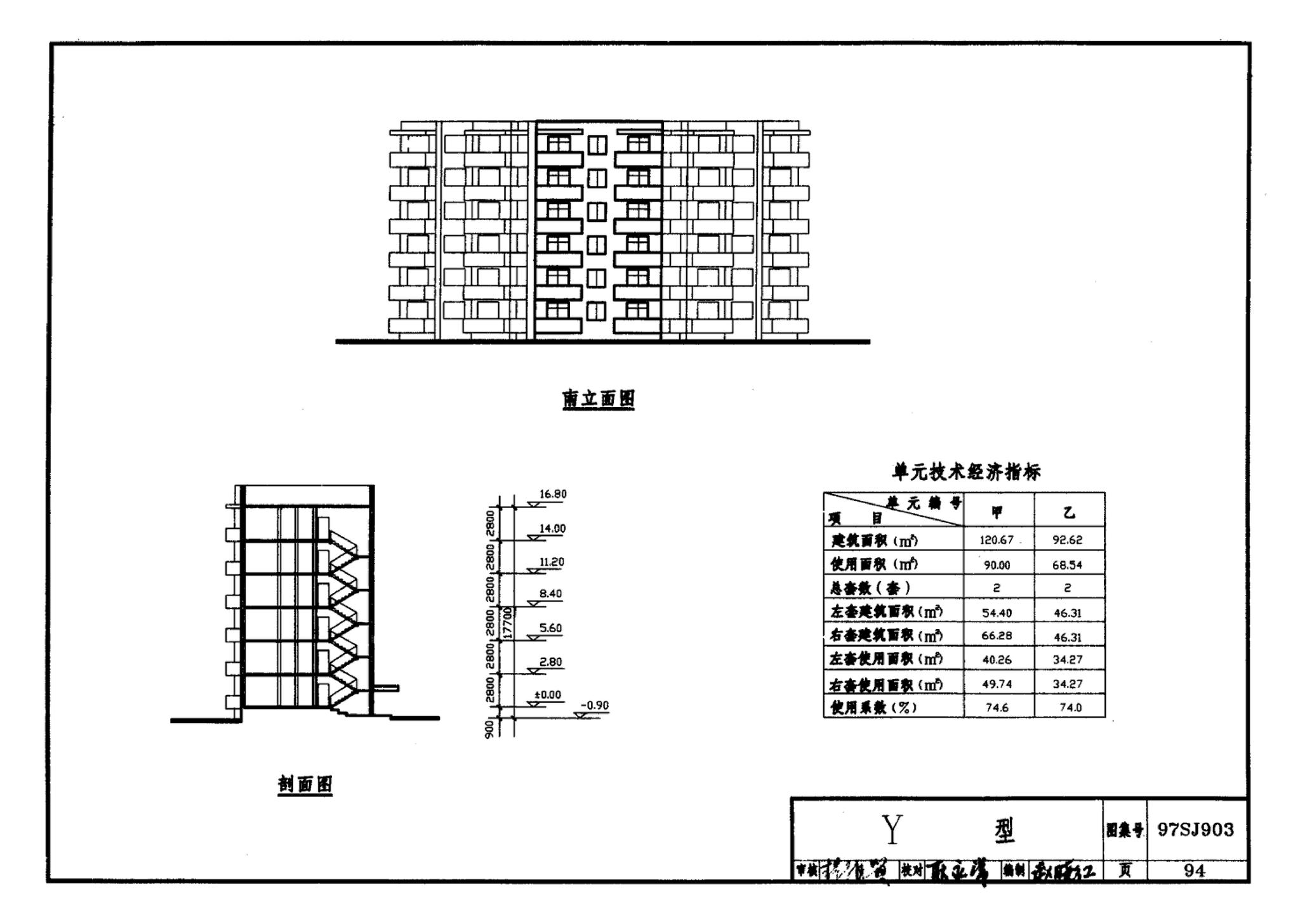 97SJ903--多层住宅建筑优选设计方案