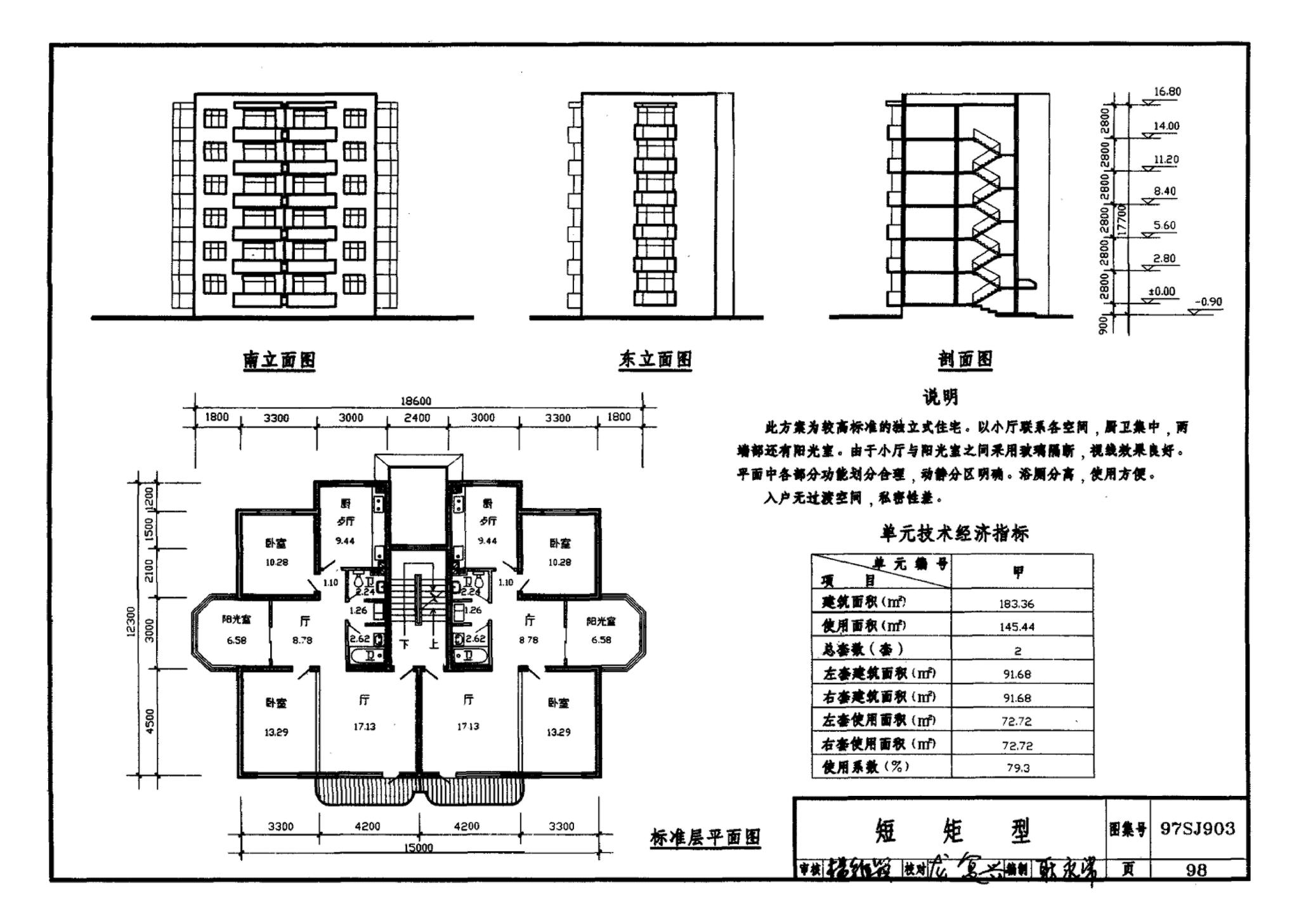 97SJ903--多层住宅建筑优选设计方案