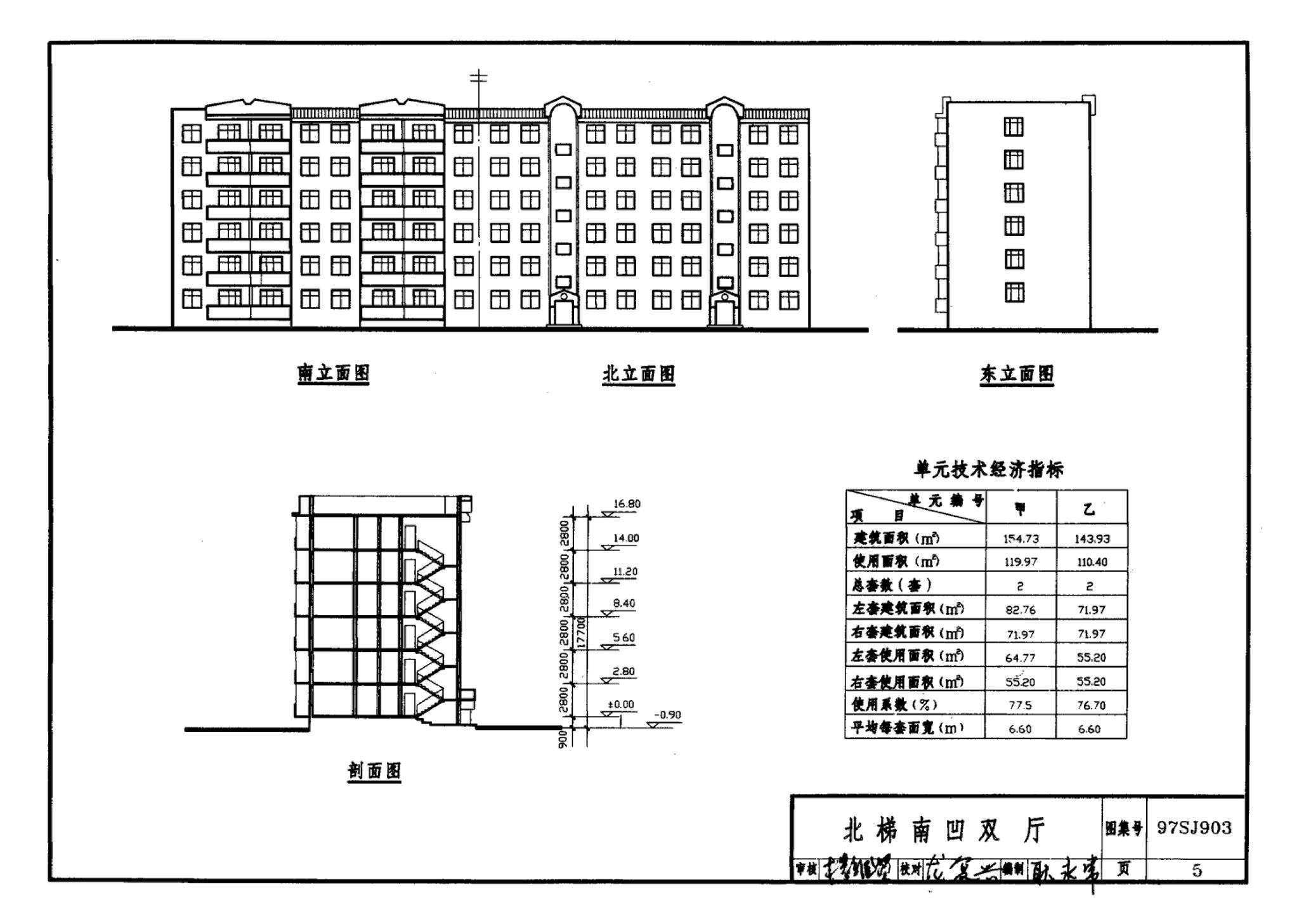 97SJ903--多层住宅建筑优选设计方案