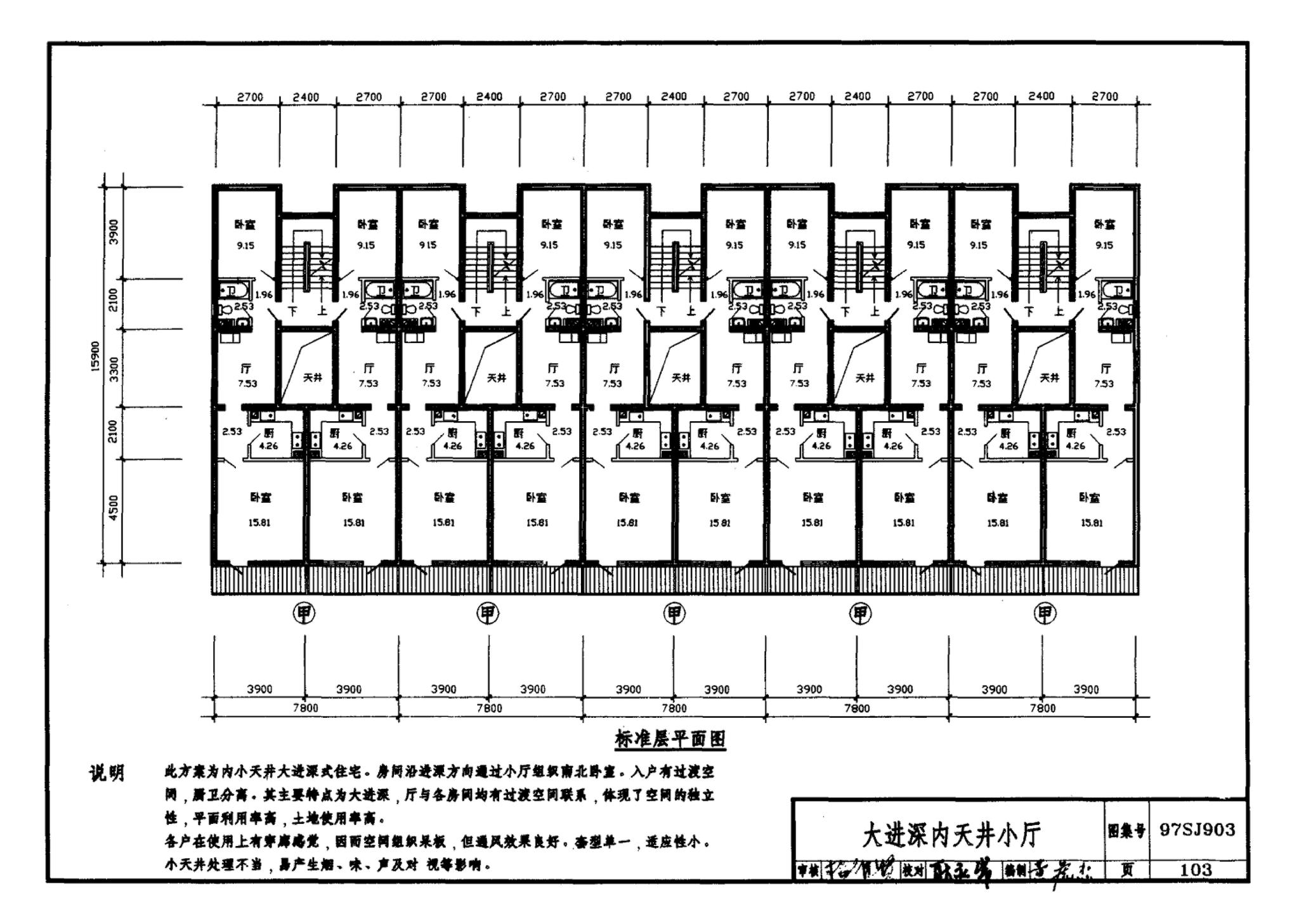 97SJ903--多层住宅建筑优选设计方案