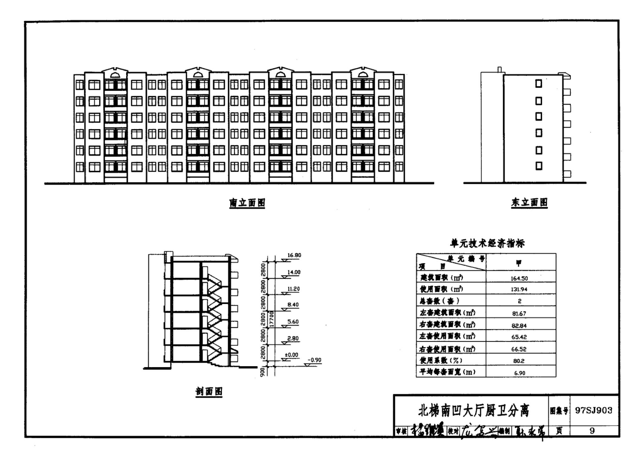 97SJ903--多层住宅建筑优选设计方案