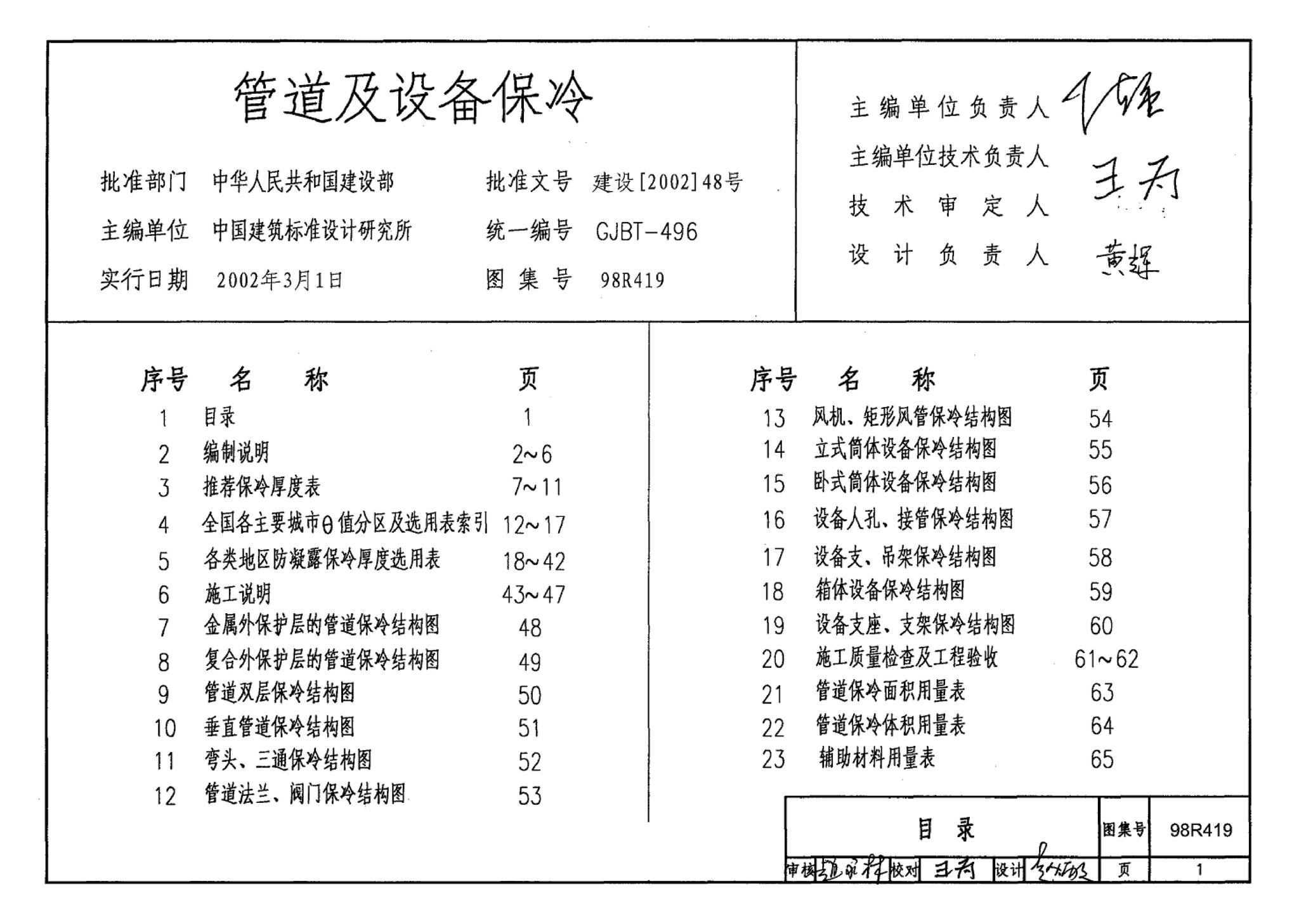 98R419--管道与设备保冷