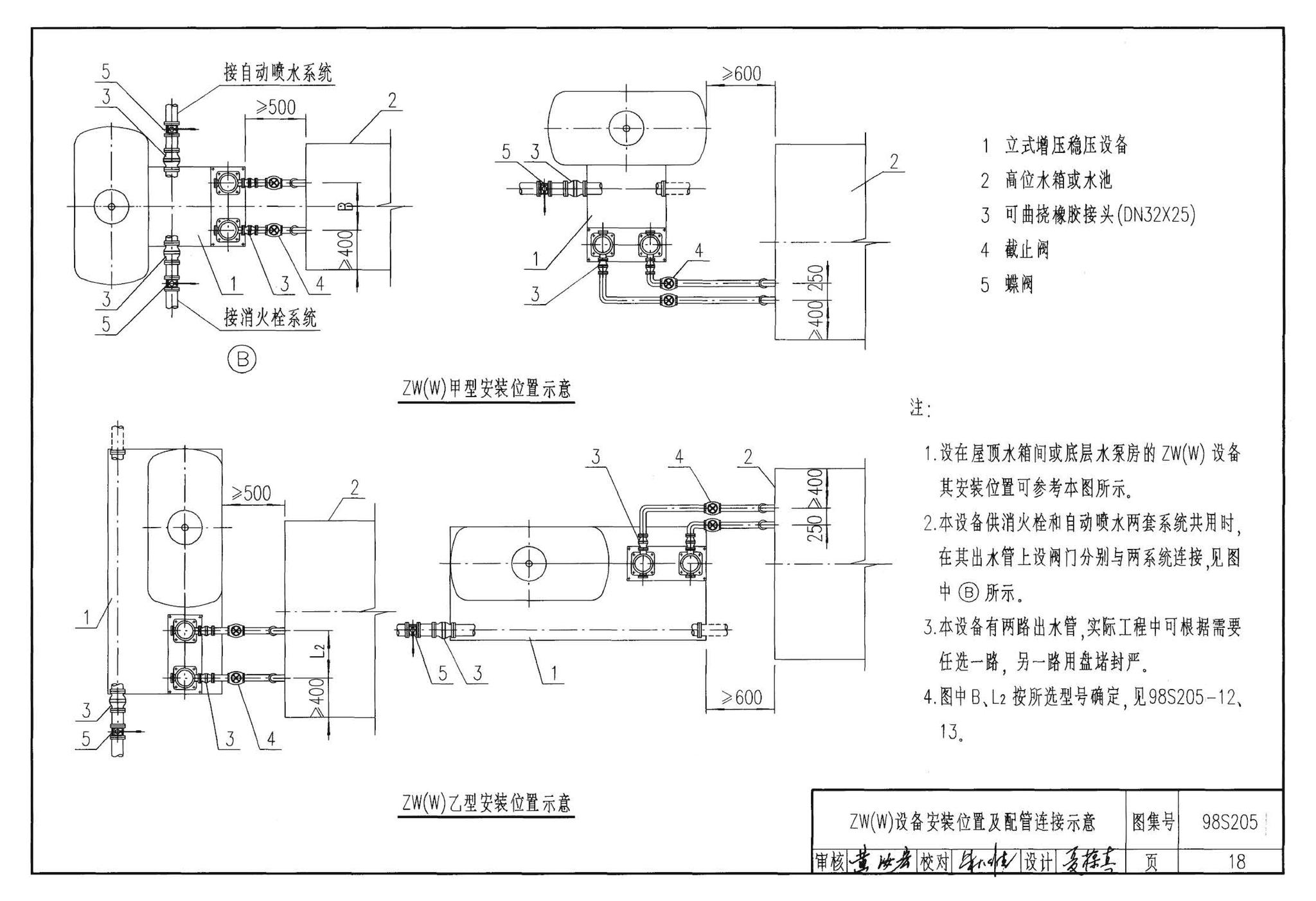 98S205--消防增压稳压设备选用与安装（隔膜式气压罐）