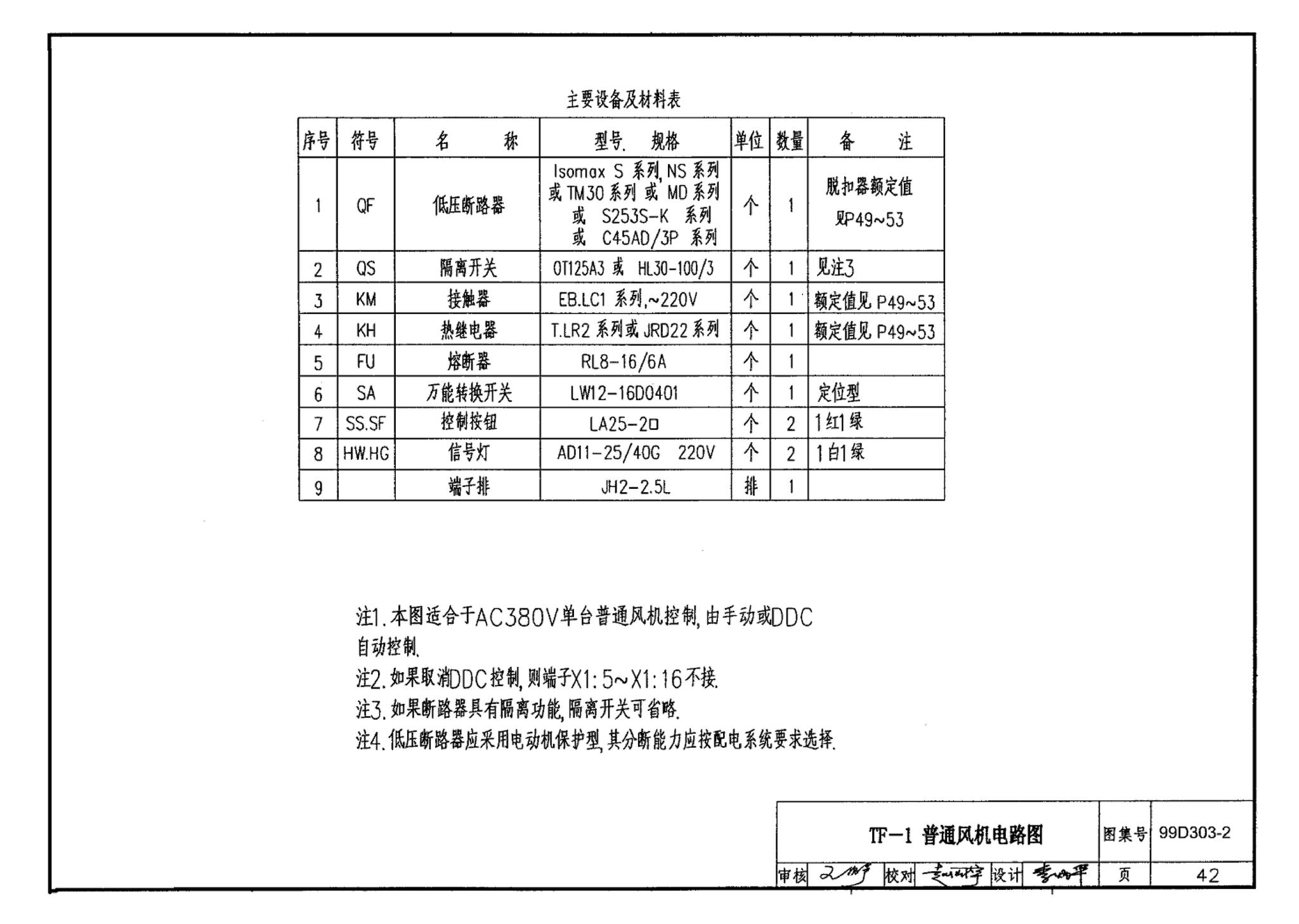 99D303-2--常用风机控制电路图