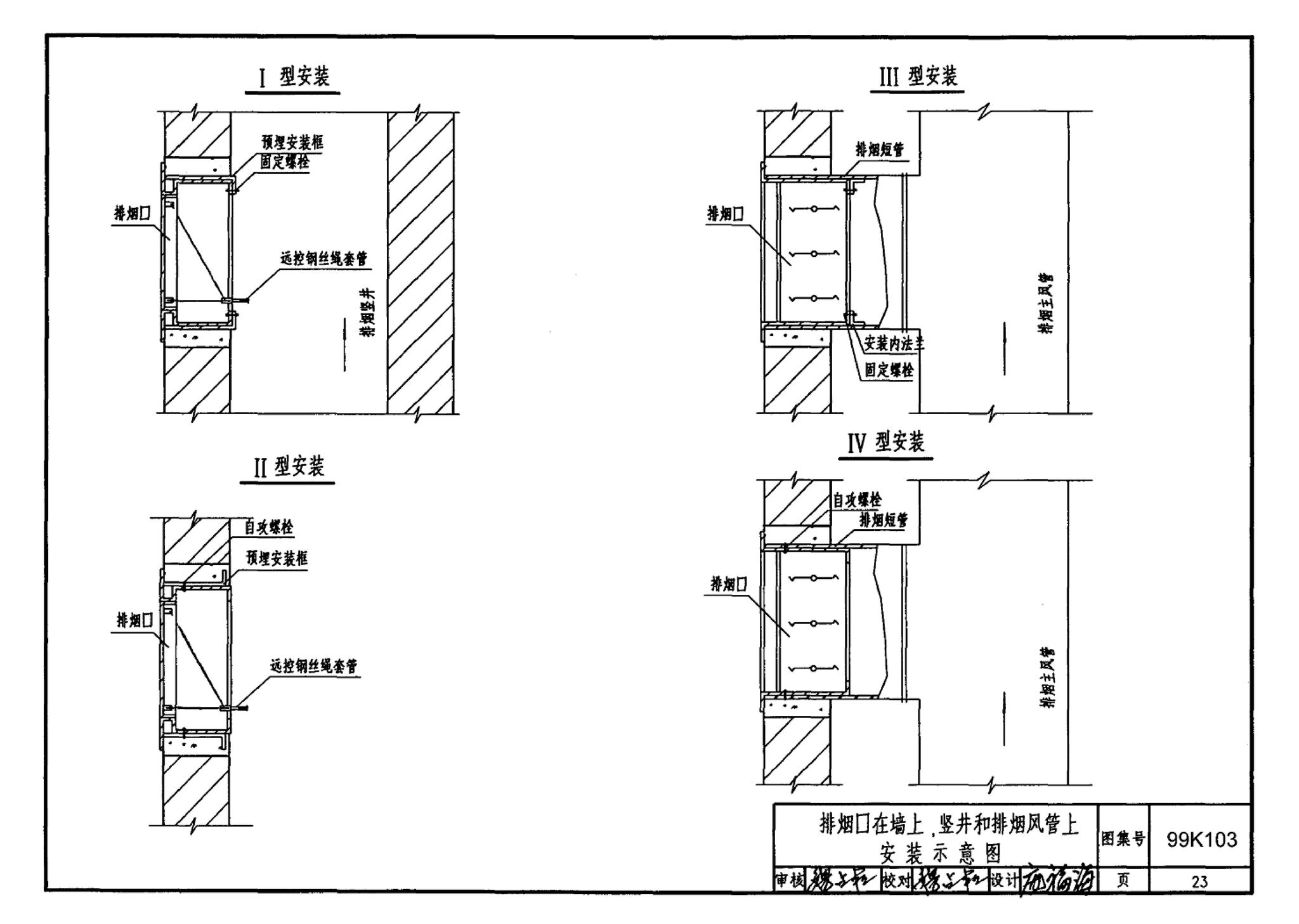 99K103--防、排烟设备安装图