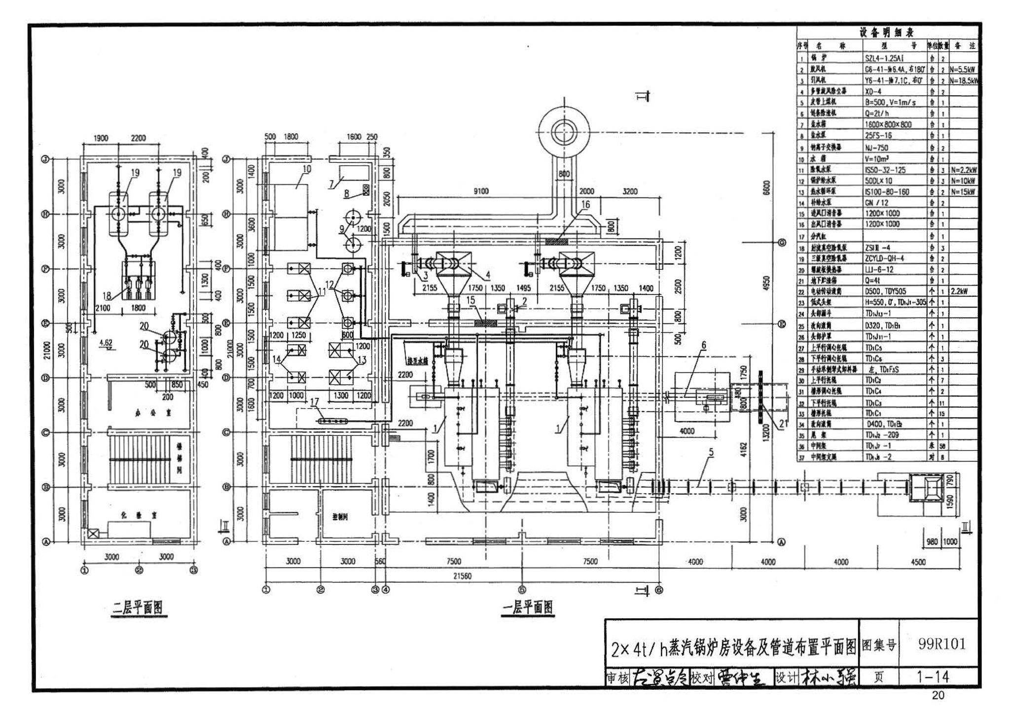 99R101--燃煤锅炉房工程设计施工图集