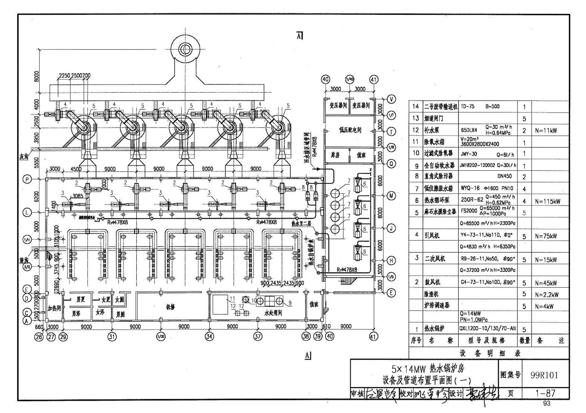 99R101--燃煤锅炉房工程设计施工图集