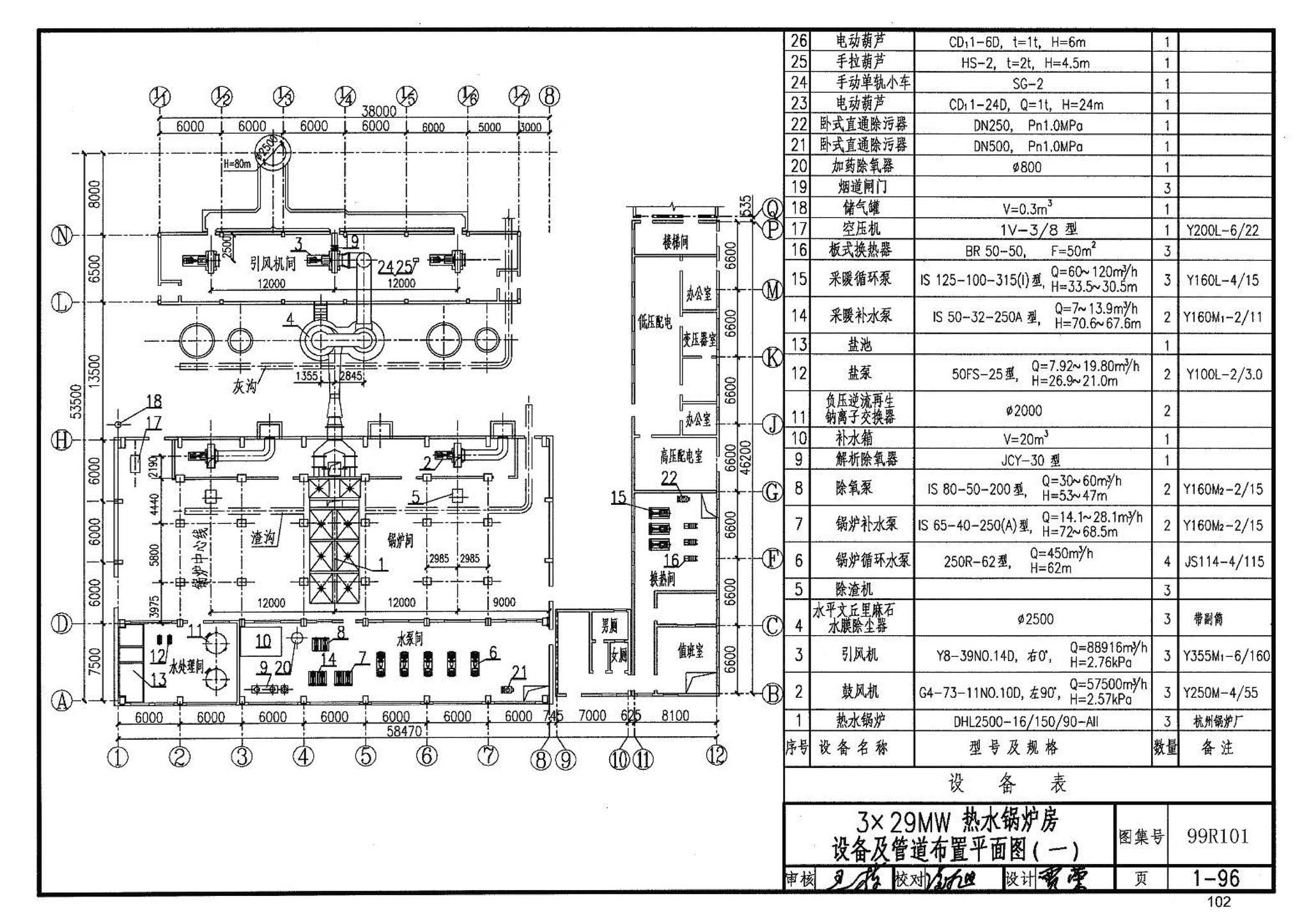 99R101--燃煤锅炉房工程设计施工图集
