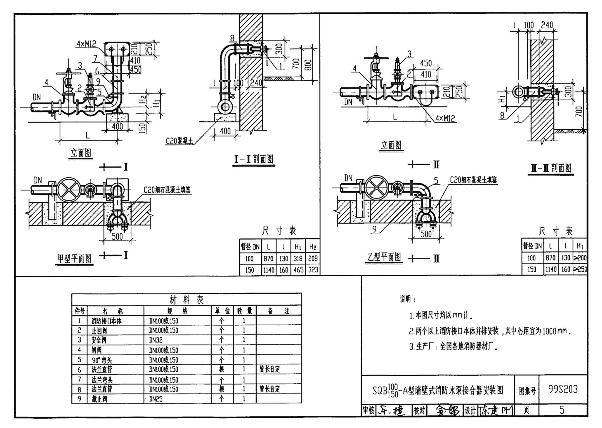 99S203、99(03)S203--消防水泵接合器安装