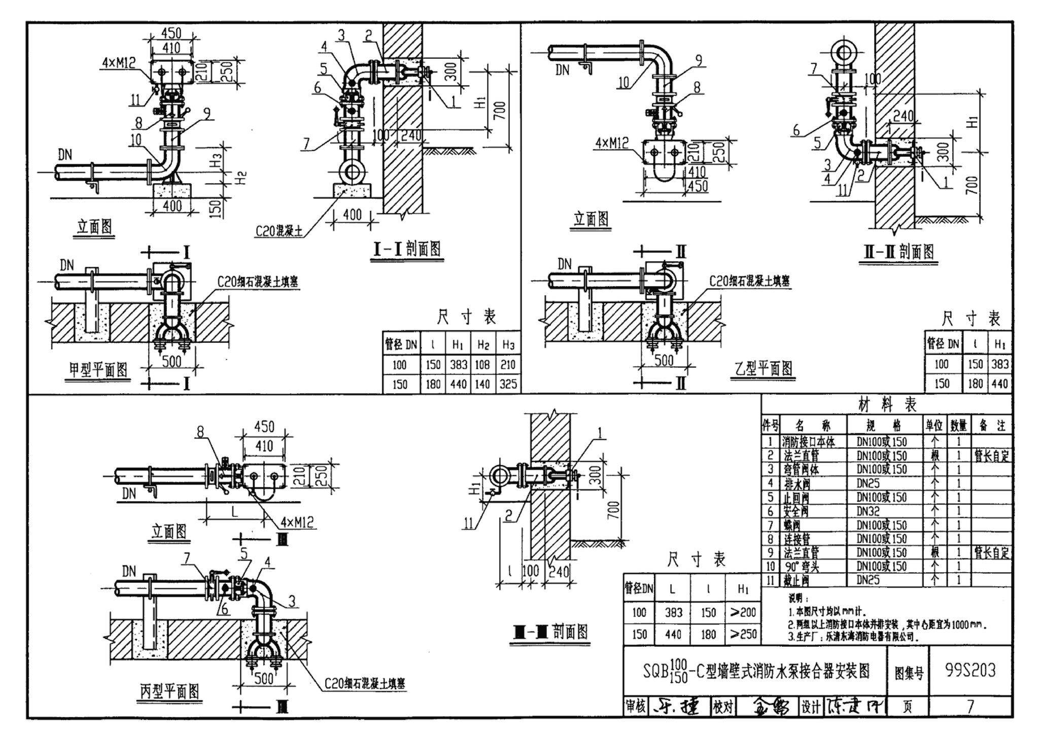 99S203、99(03)S203--消防水泵接合器安装