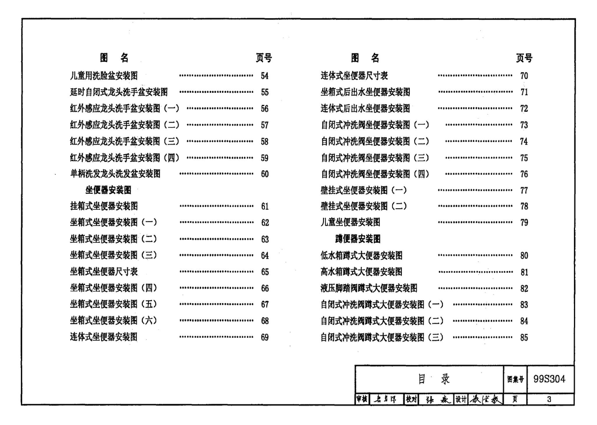 99S304--卫生设备安装