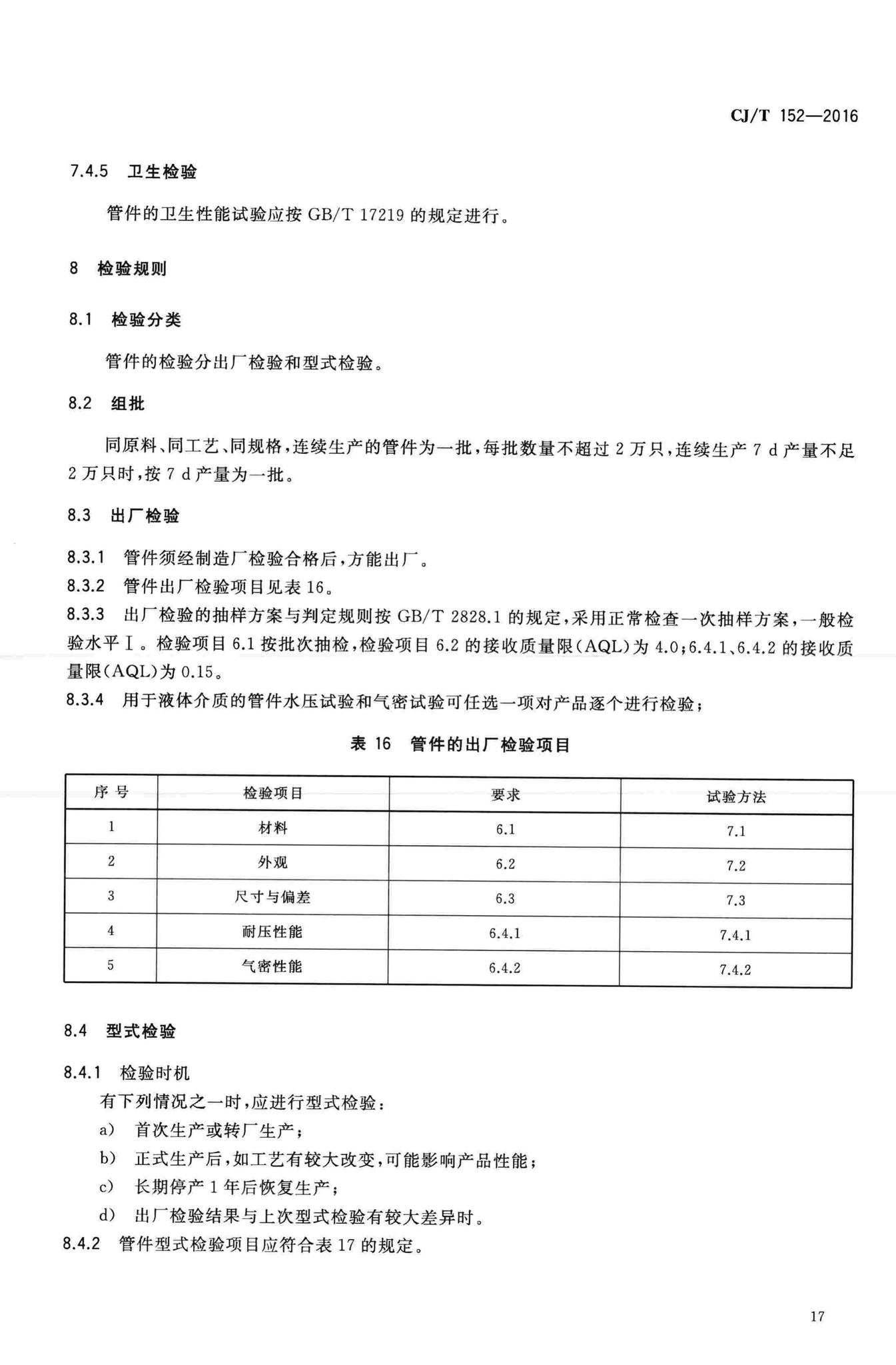 CJ/T152-2016--薄壁不锈钢卡压式和沟槽式管件