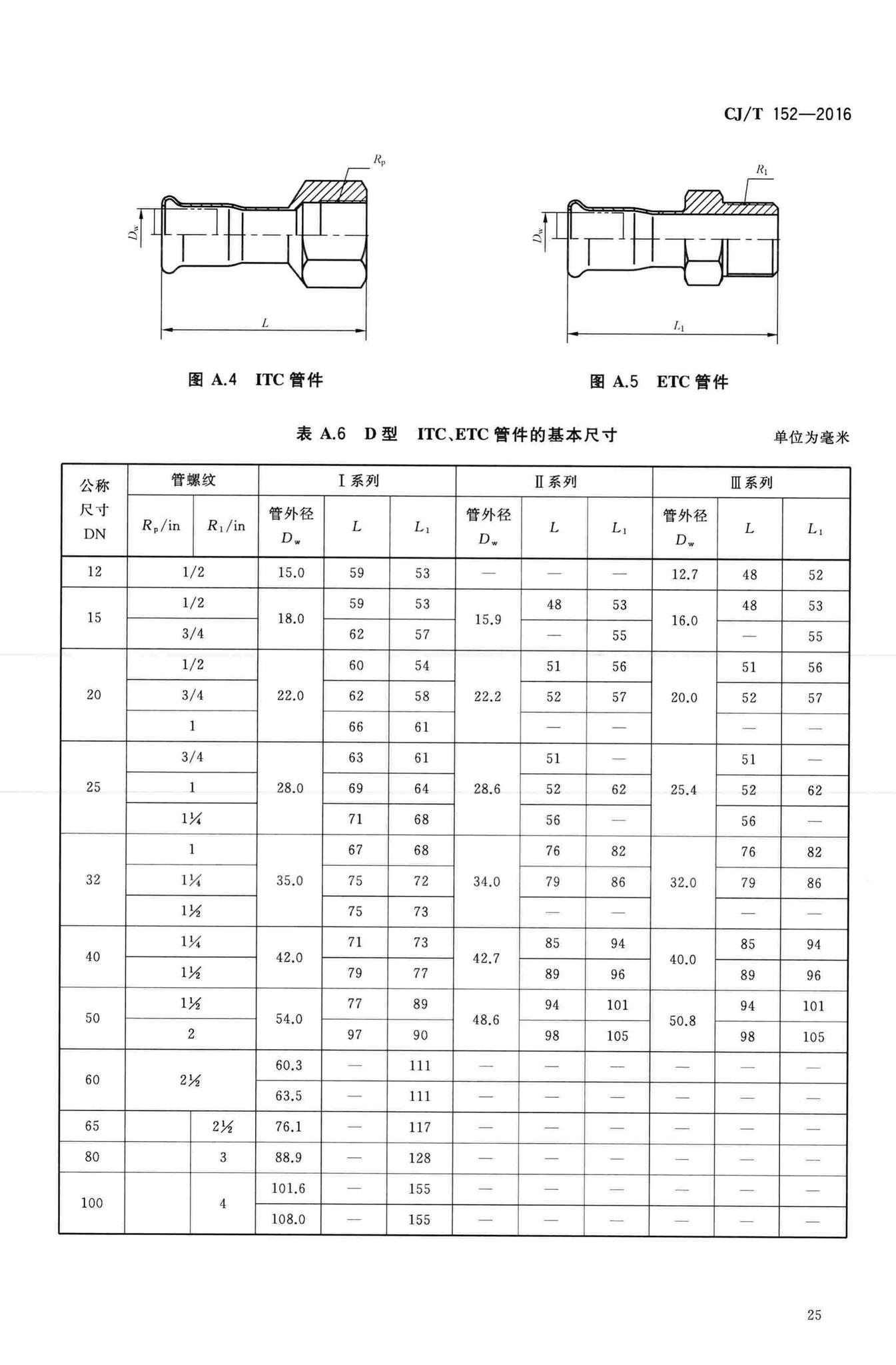 CJ/T152-2016--薄壁不锈钢卡压式和沟槽式管件