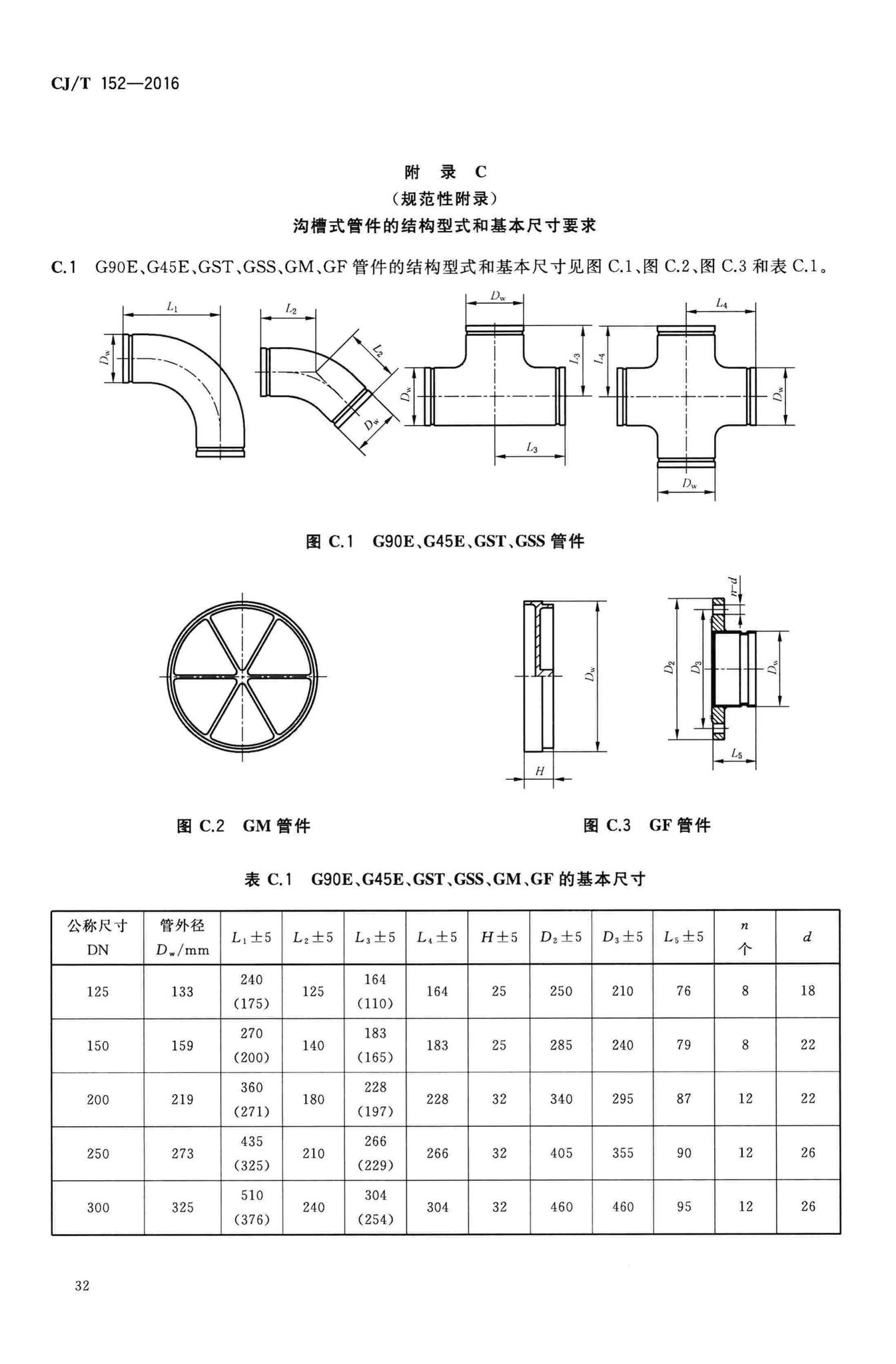 CJ/T152-2016--薄壁不锈钢卡压式和沟槽式管件