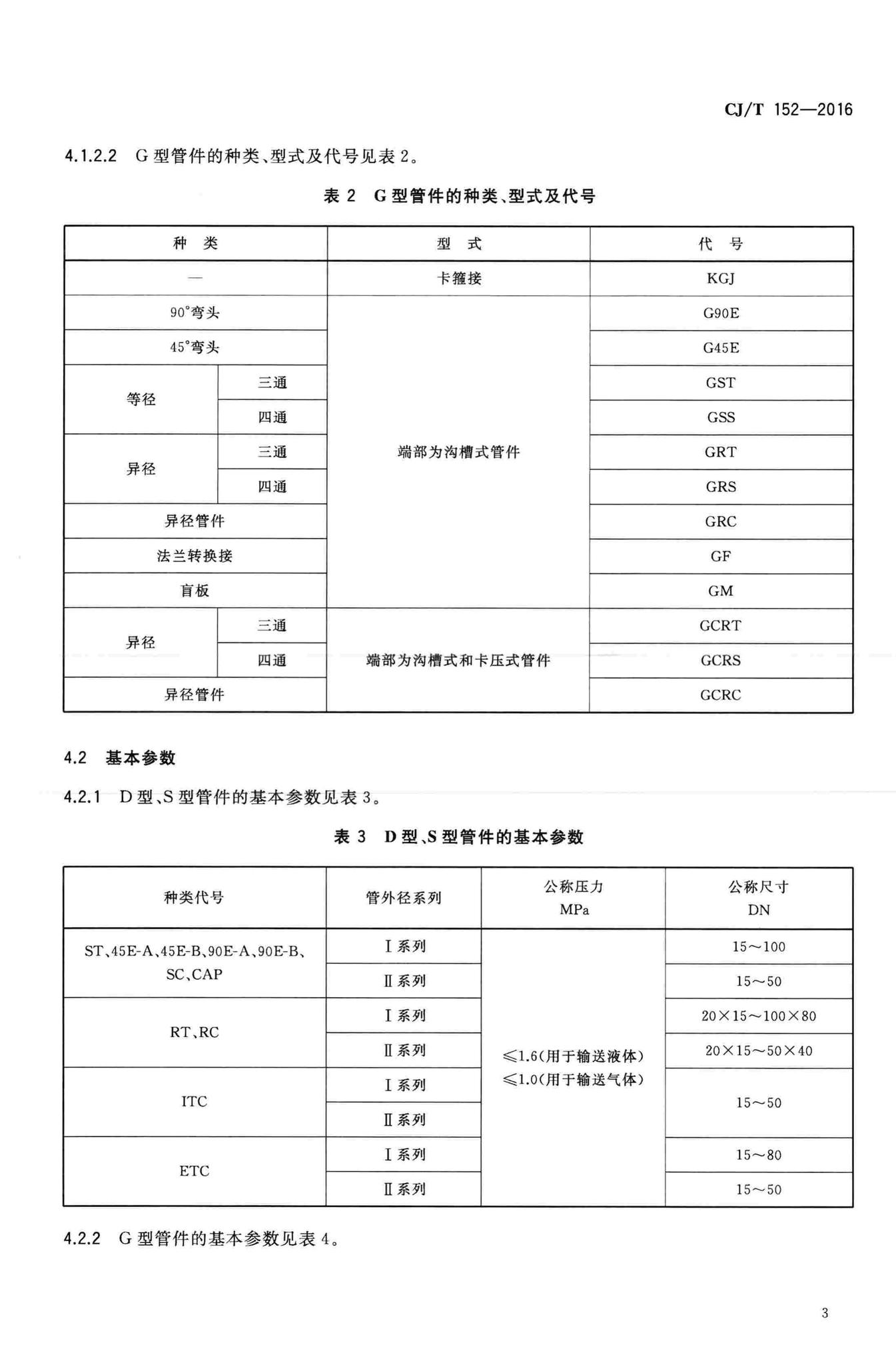 CJ/T152-2016--薄壁不锈钢卡压式和沟槽式管件