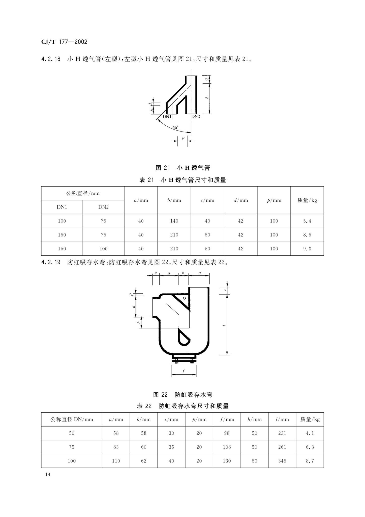 CJ/T177-2002--建筑排水用卡箍式铸铁管及管件