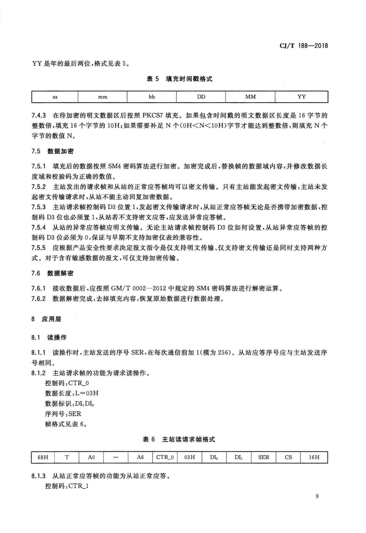 CJ/T188-2018--户用计量仪表数据传输技术条件