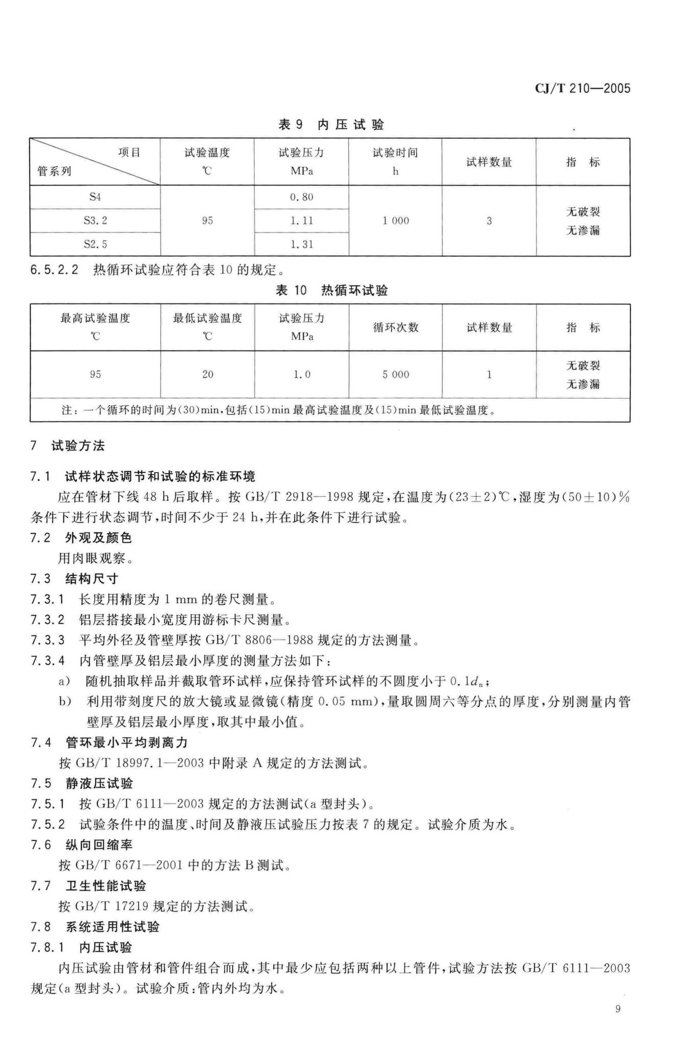 CJ/T210-2005--无规共聚聚丙烯(PP-R)塑铝稳态复合管