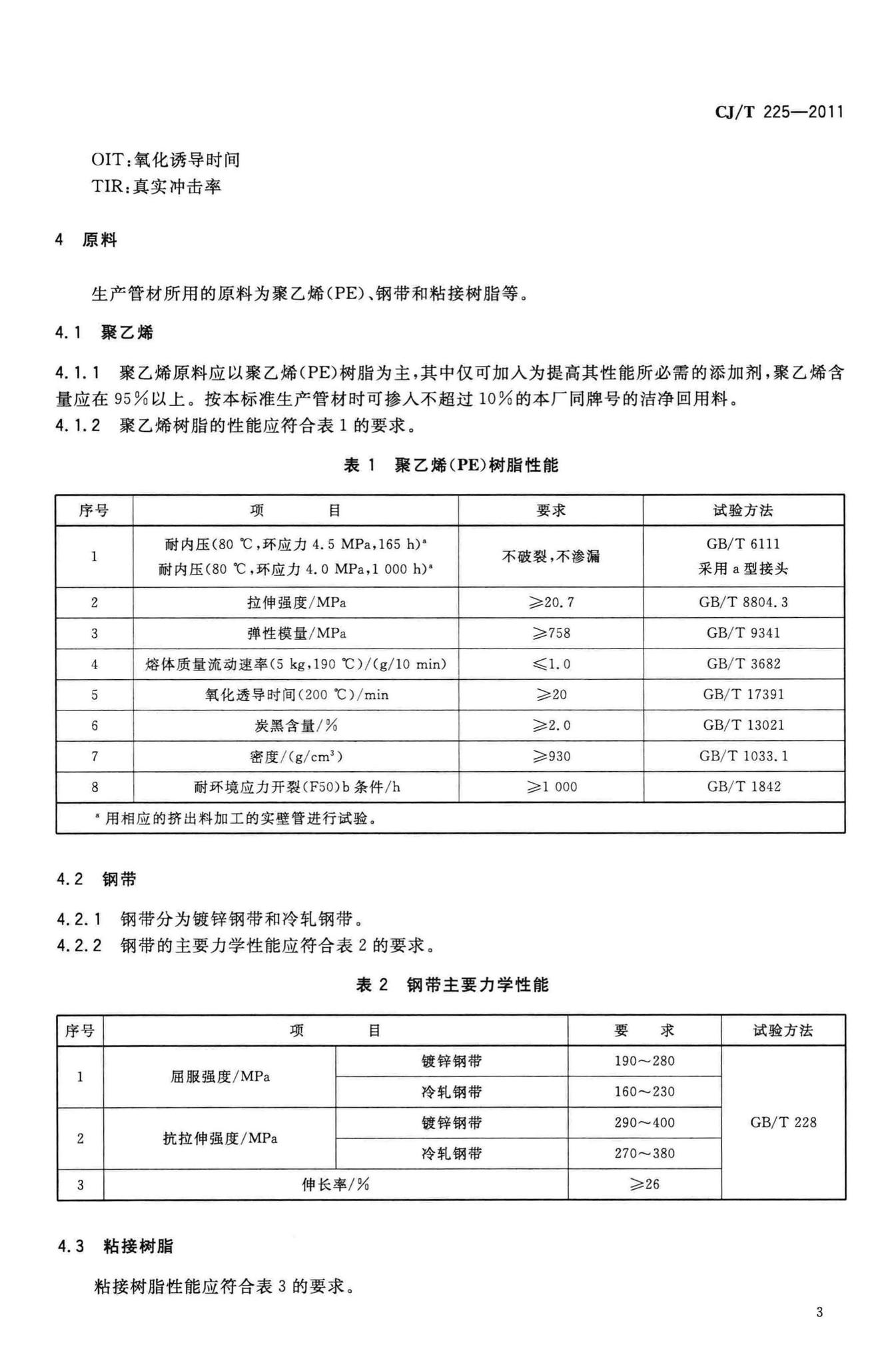 CJ/T225-2011--埋地排水用钢带增强聚乙烯(PE)螺旋波纹管